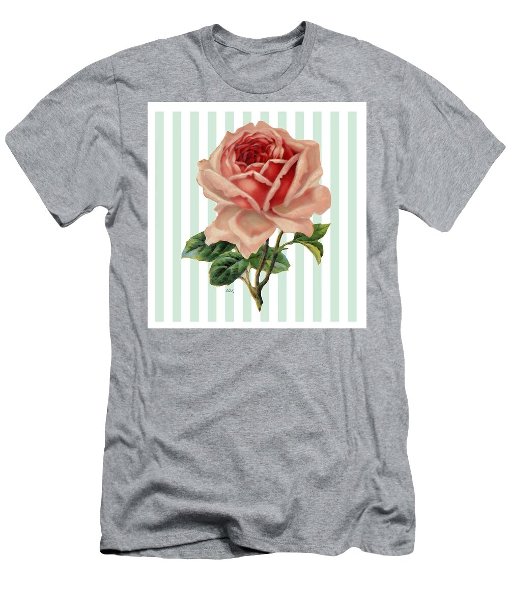 Shades Of Coral Painted Rose T-Shirt featuring the photograph Shades of Coral Painted Rose by Sandi OReilly