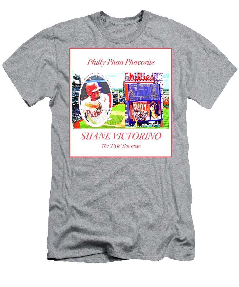 Shane Victorino T-Shirt featuring the photograph Shane Victorino, Philly Phan Phavorite by A Macarthur Gurmankin
