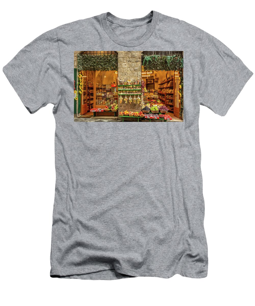 Siena T-Shirt featuring the photograph Siena Market by Marcy Wielfaert