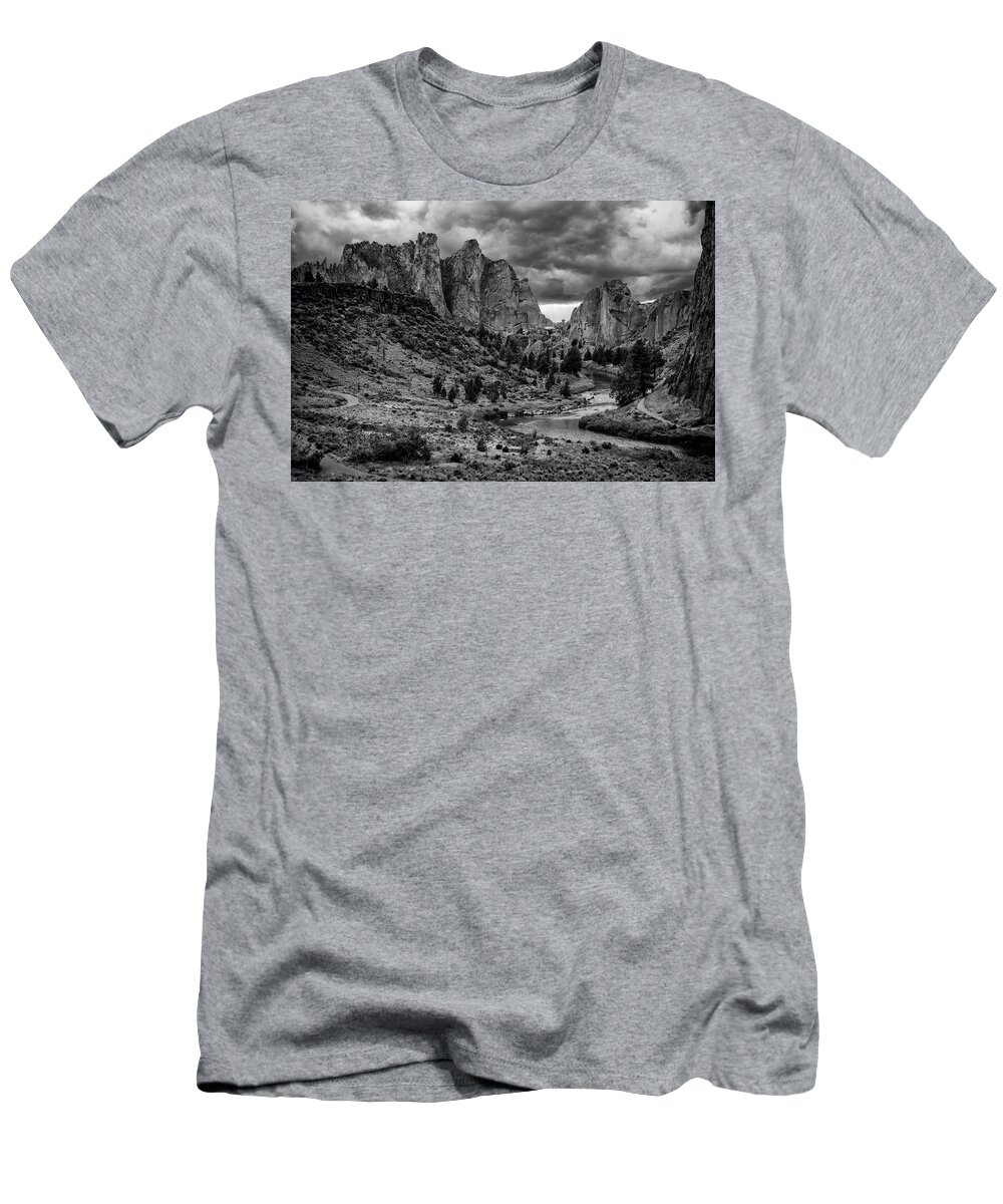 Oregon T-Shirt featuring the photograph Smith Rock Drama by Steven Clark