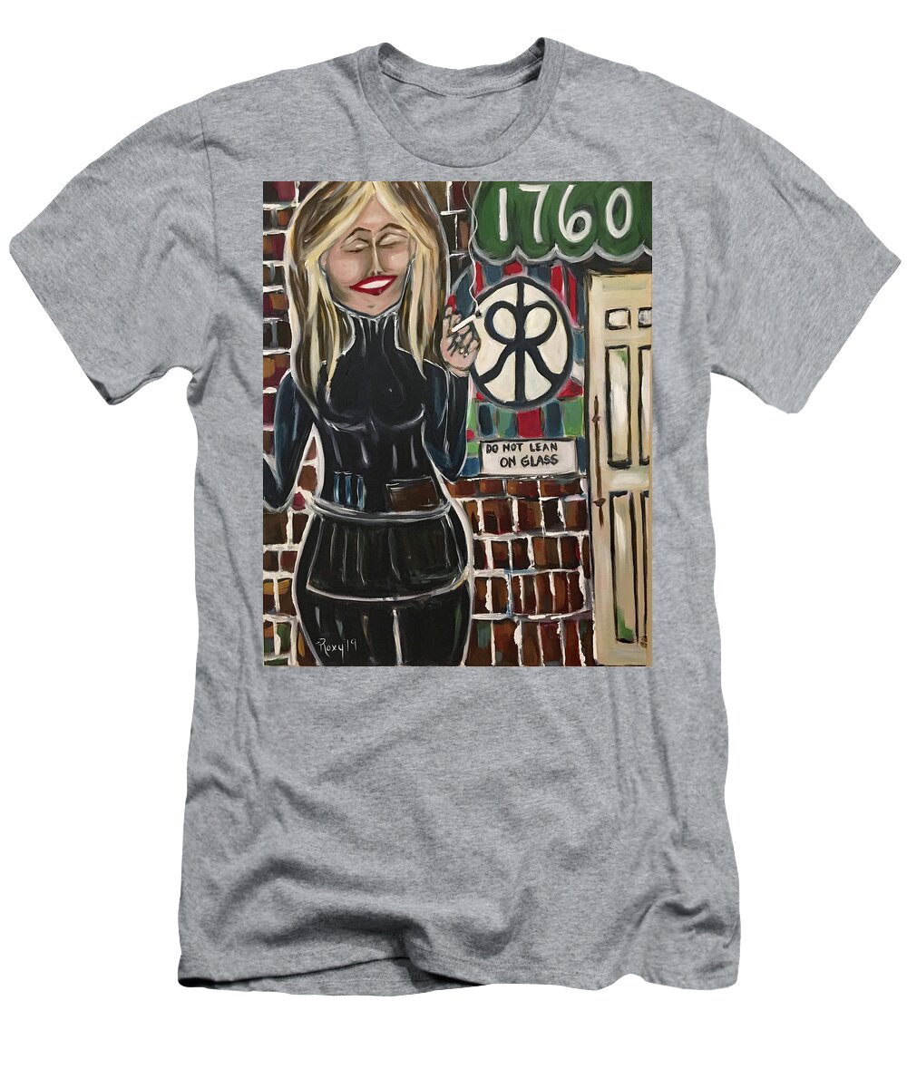 Bartender T-Shirt featuring the painting Smoke Break by Roxy Rich