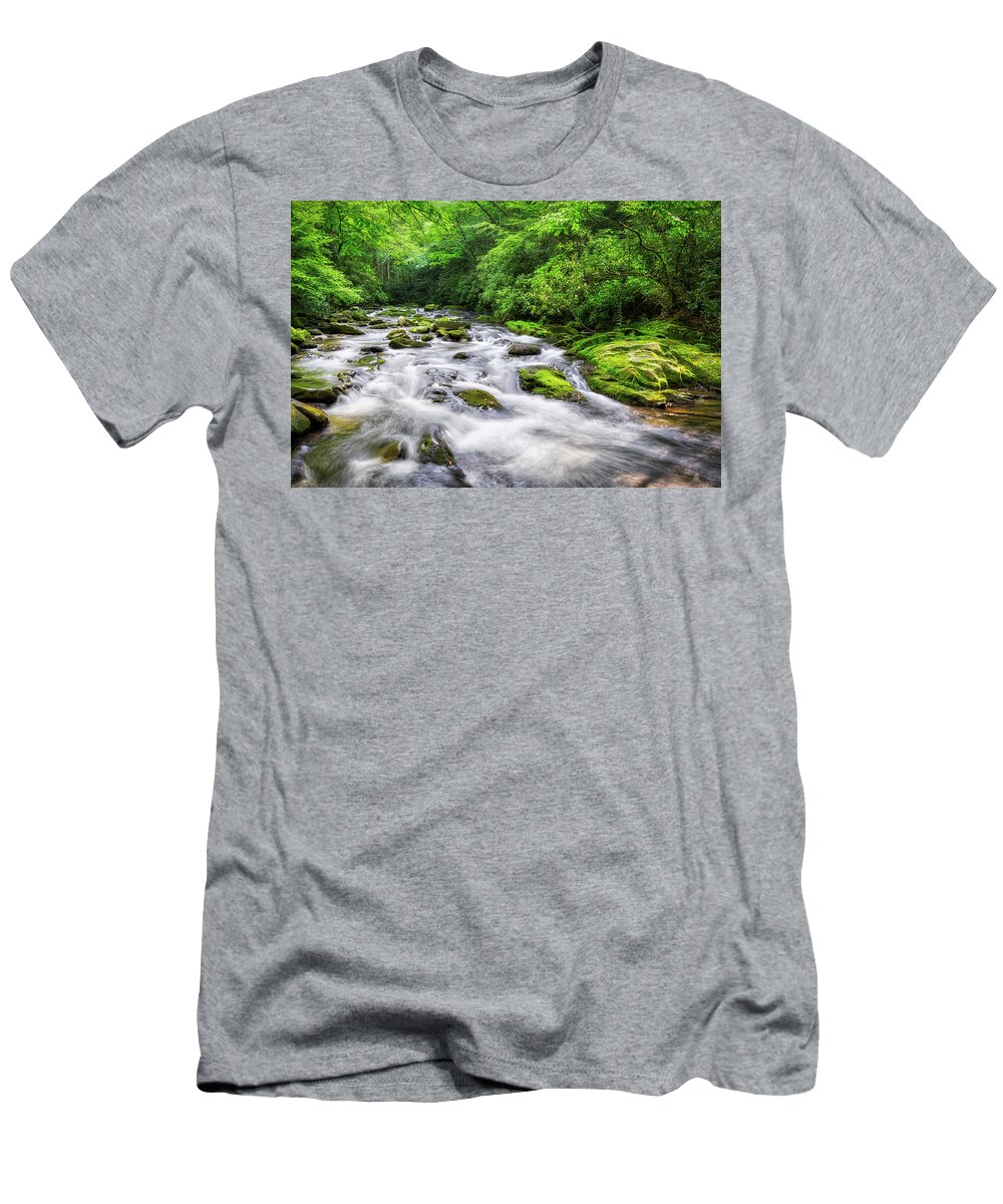 Smokey Mountain Stream T-Shirt featuring the photograph Smokey Mountain Stream by Randall Allen
