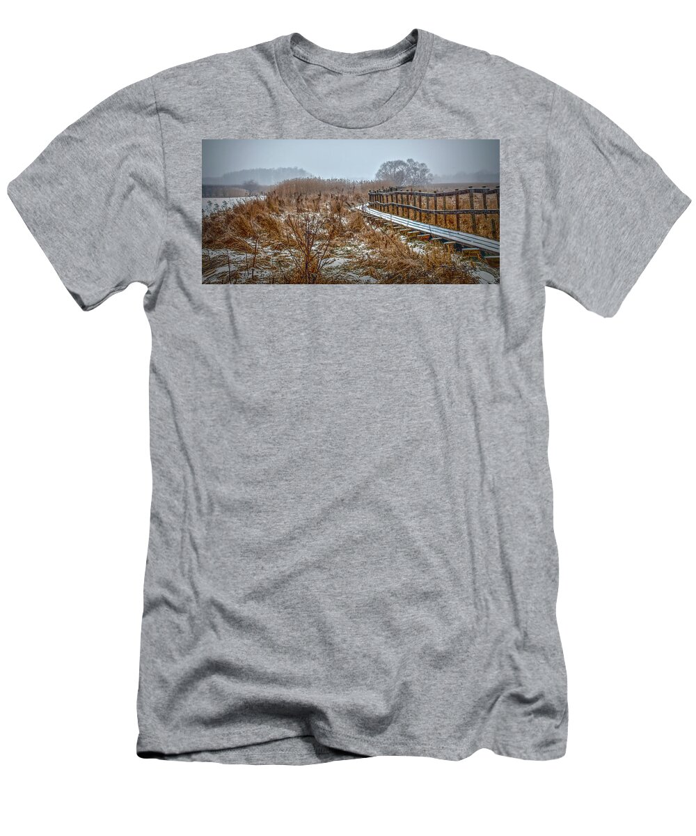 Leif Sohlman T-Shirt featuring the photograph Snowy Winter Adventures 1 #i3 by Leif Sohlman