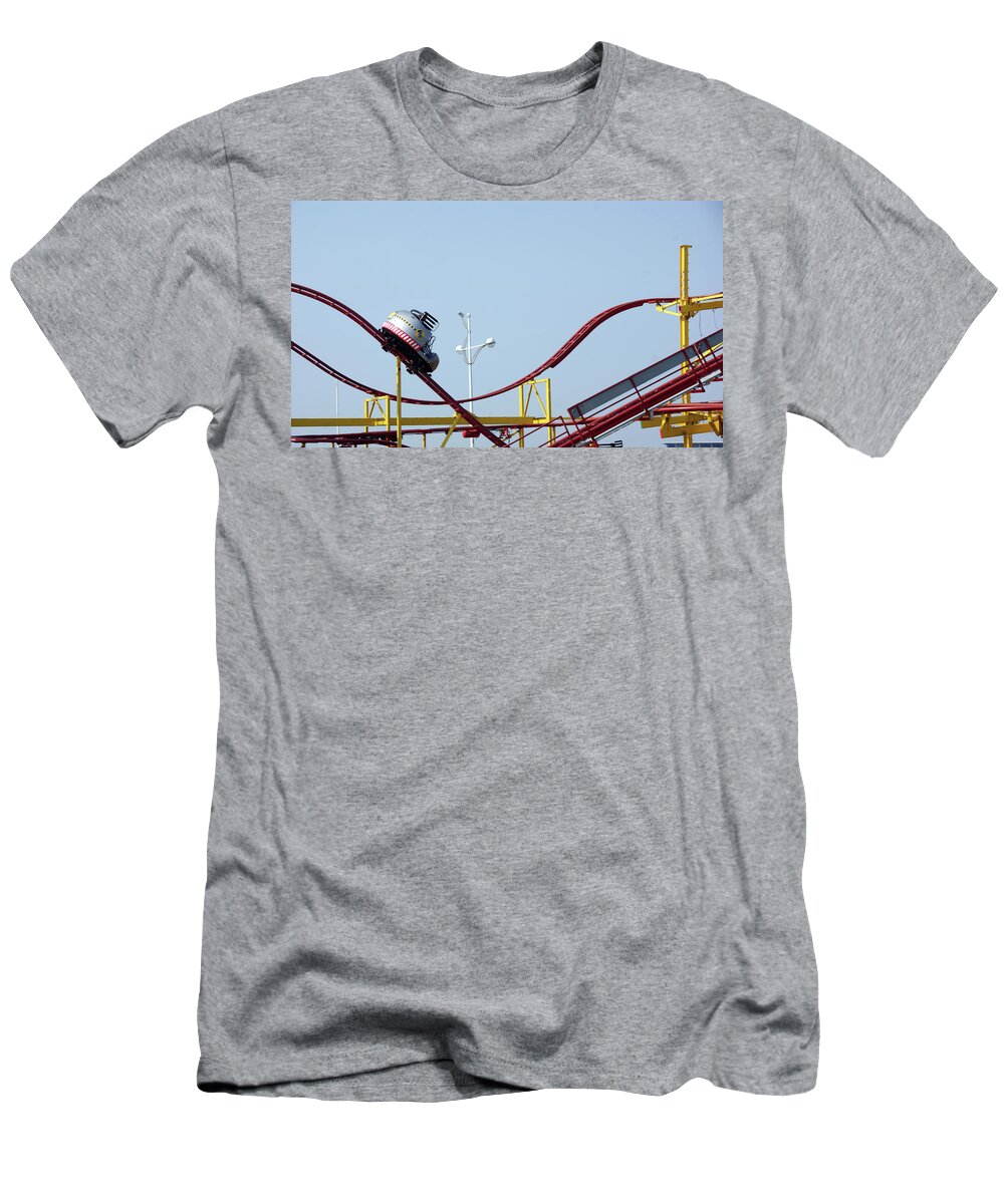 Southport T-Shirt featuring the photograph  SOUTHPORT. The Fairground. Crash Test Ride. by Lachlan Main