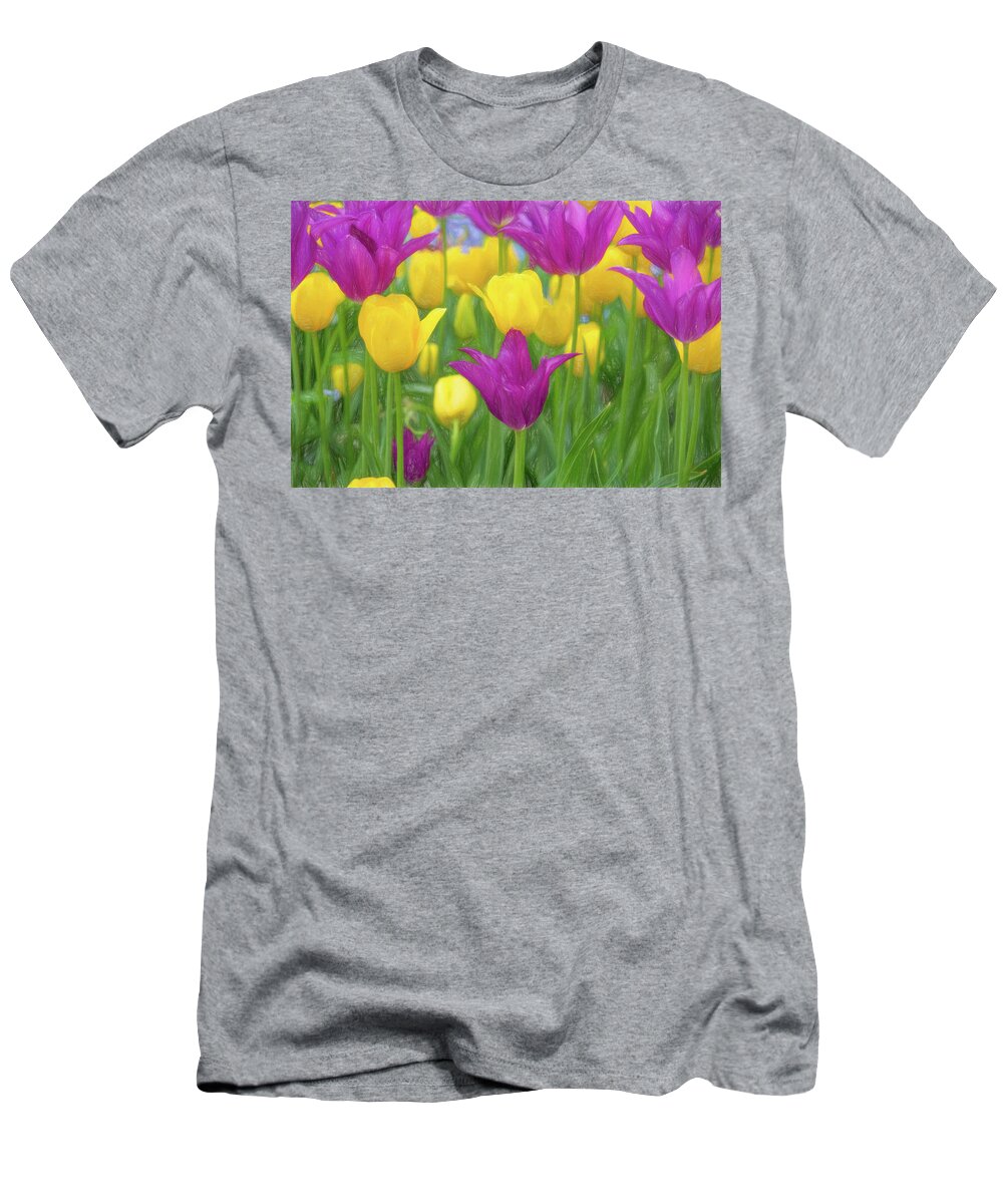 Flowers Tulip T-Shirt featuring the photograph Spring Tulip Maze by Kevin Lane