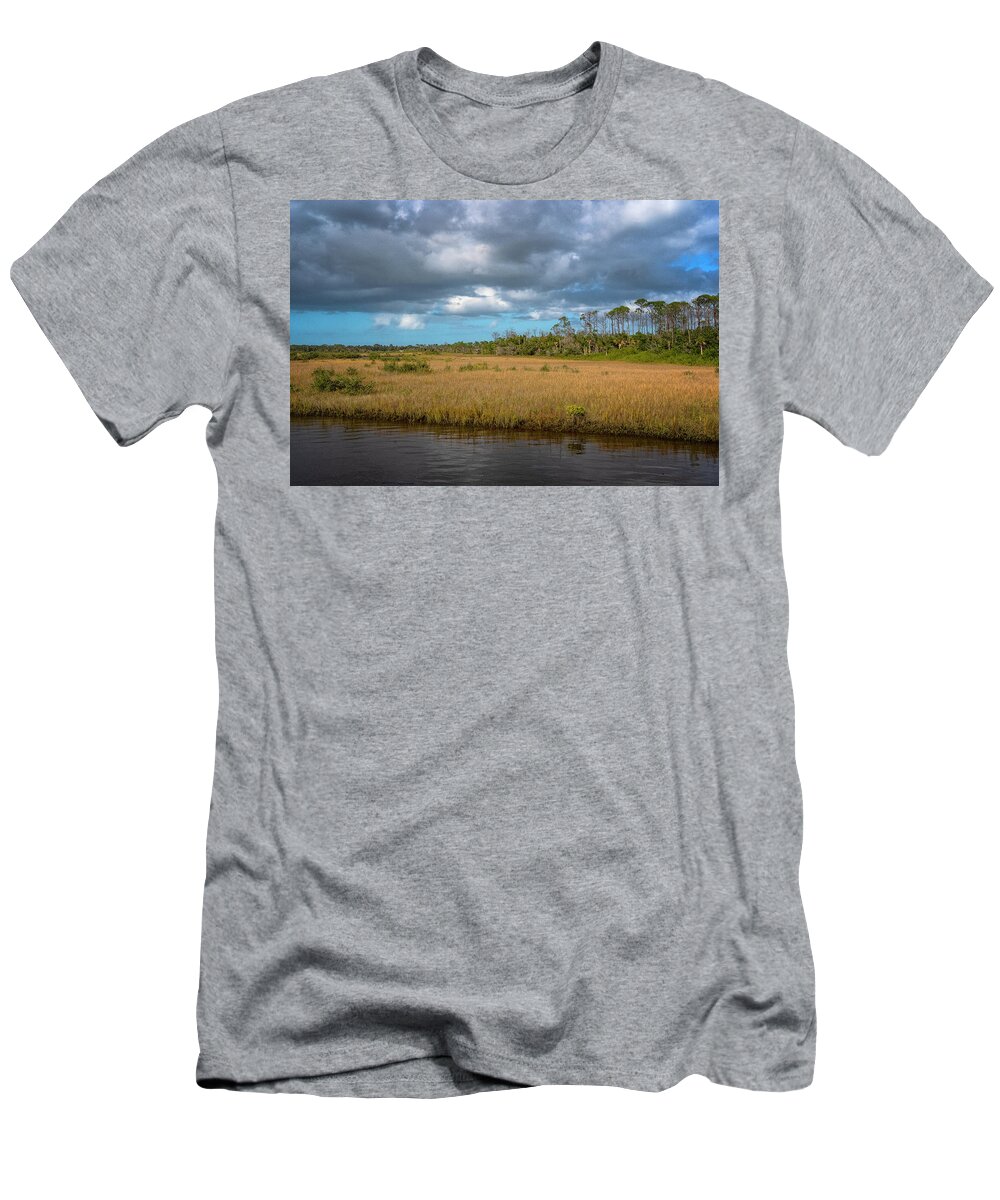 Barberville Roadside Yard Art And Produce T-Shirt featuring the photograph Spruce Creek Park by Tom Singleton