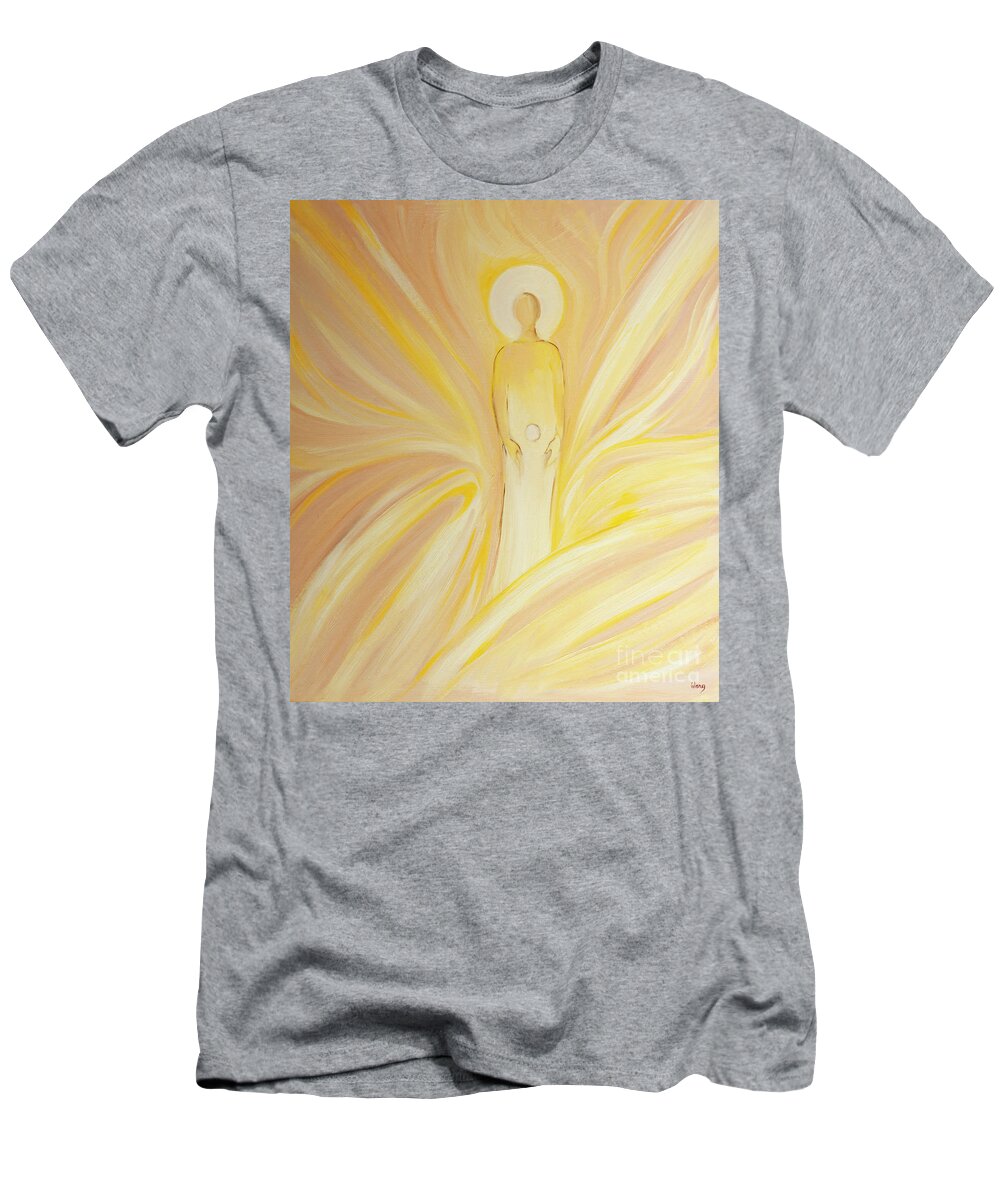 Anne T-Shirt featuring the painting St Anne Conceived The Immaculate One Who Would Become The Mother Of God by Elizabeth Wang