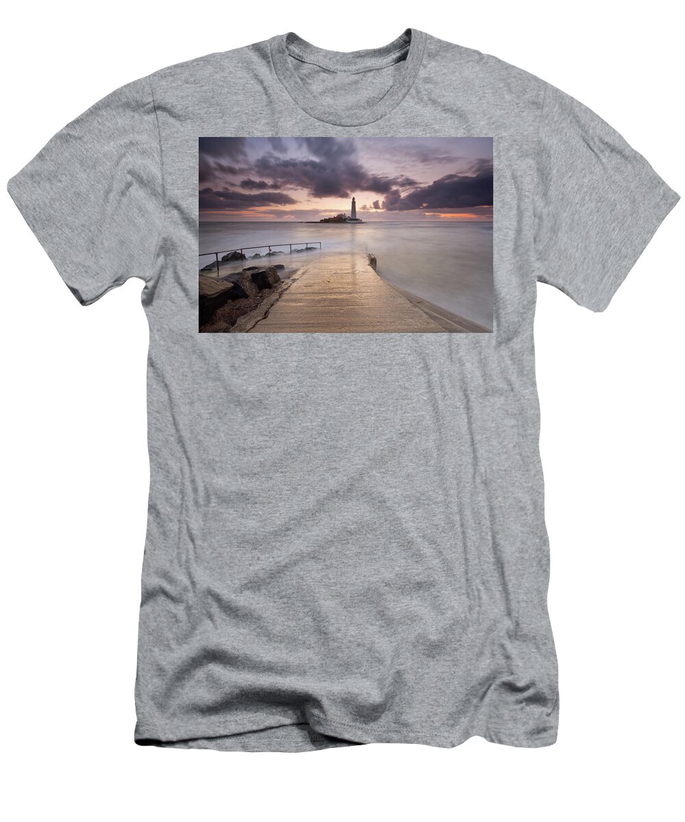 Sunrise T-Shirt featuring the photograph St Mary's Lighthouse by Anita Nicholson