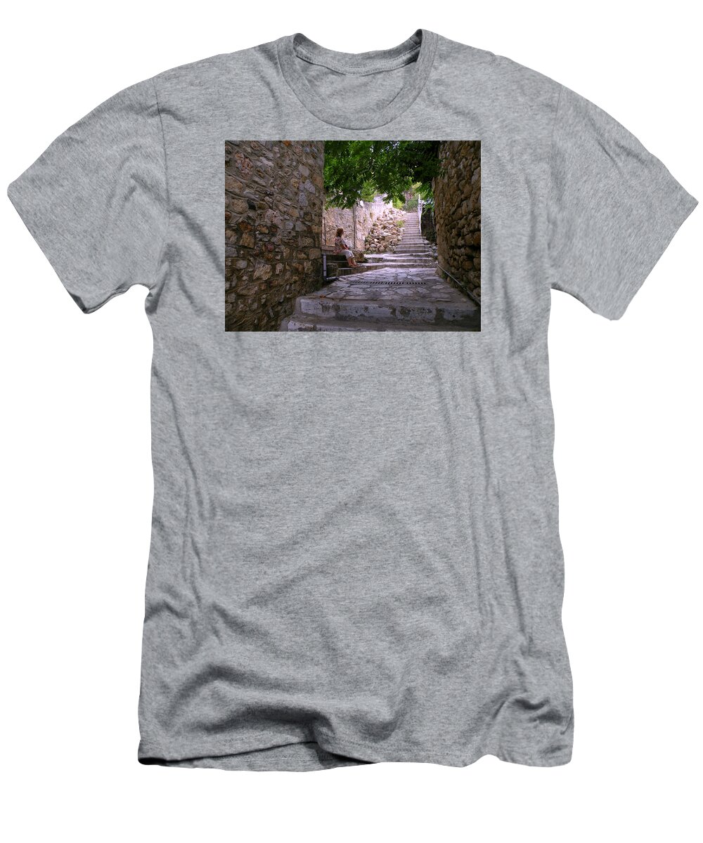 Athens T-Shirt featuring the photograph Steps and Stones by Micki Findlay