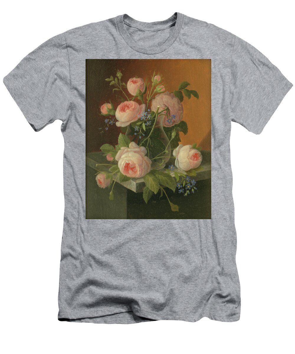 Still T-Shirt featuring the painting Still Life with Roses, circa 1860 by Severin Roesen