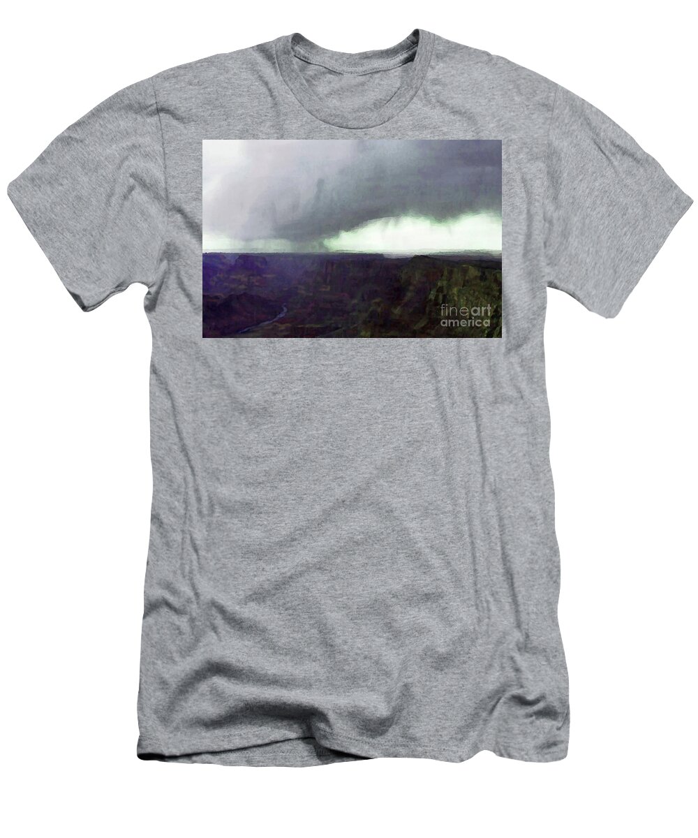 Landscape T-Shirt featuring the painting Storm Over the Grand Canyon 300 by Sharon Williams Eng