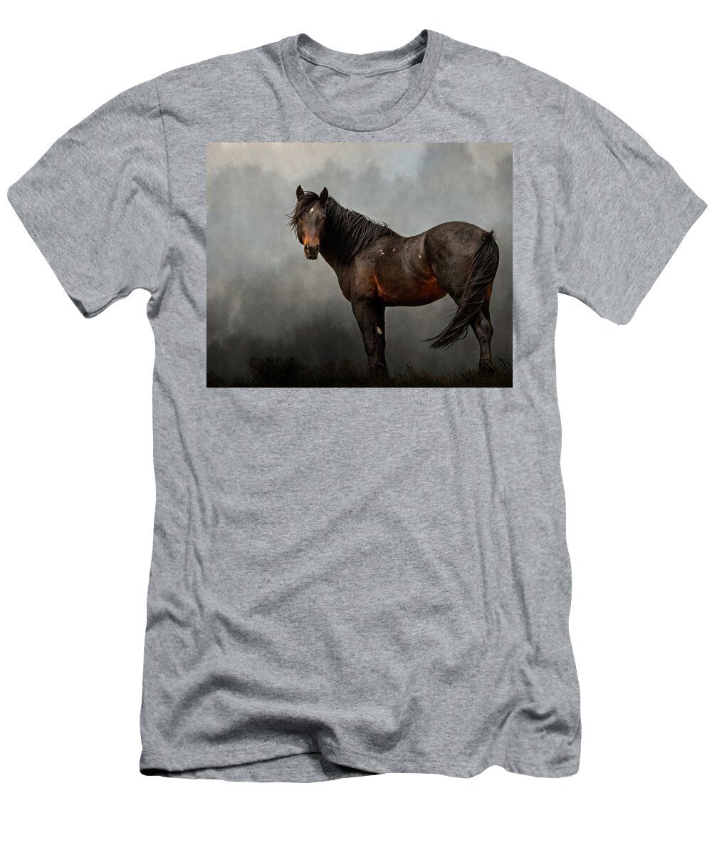 Horses T-Shirt featuring the photograph Stormy by Mary Hone