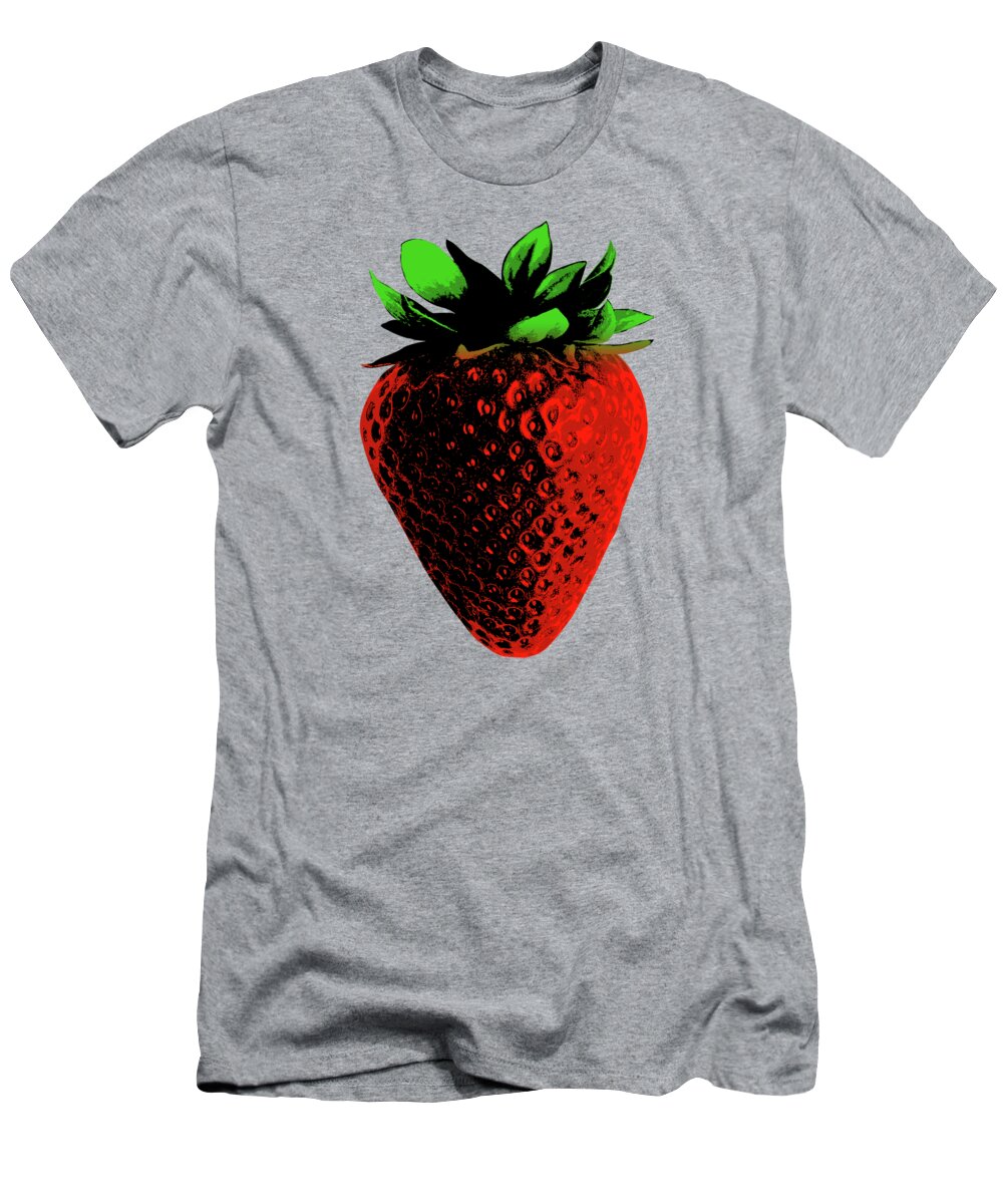 Strawberry T-Shirt featuring the digital art Strawberry on Vintage Paper 03 by Bobbi Freelance