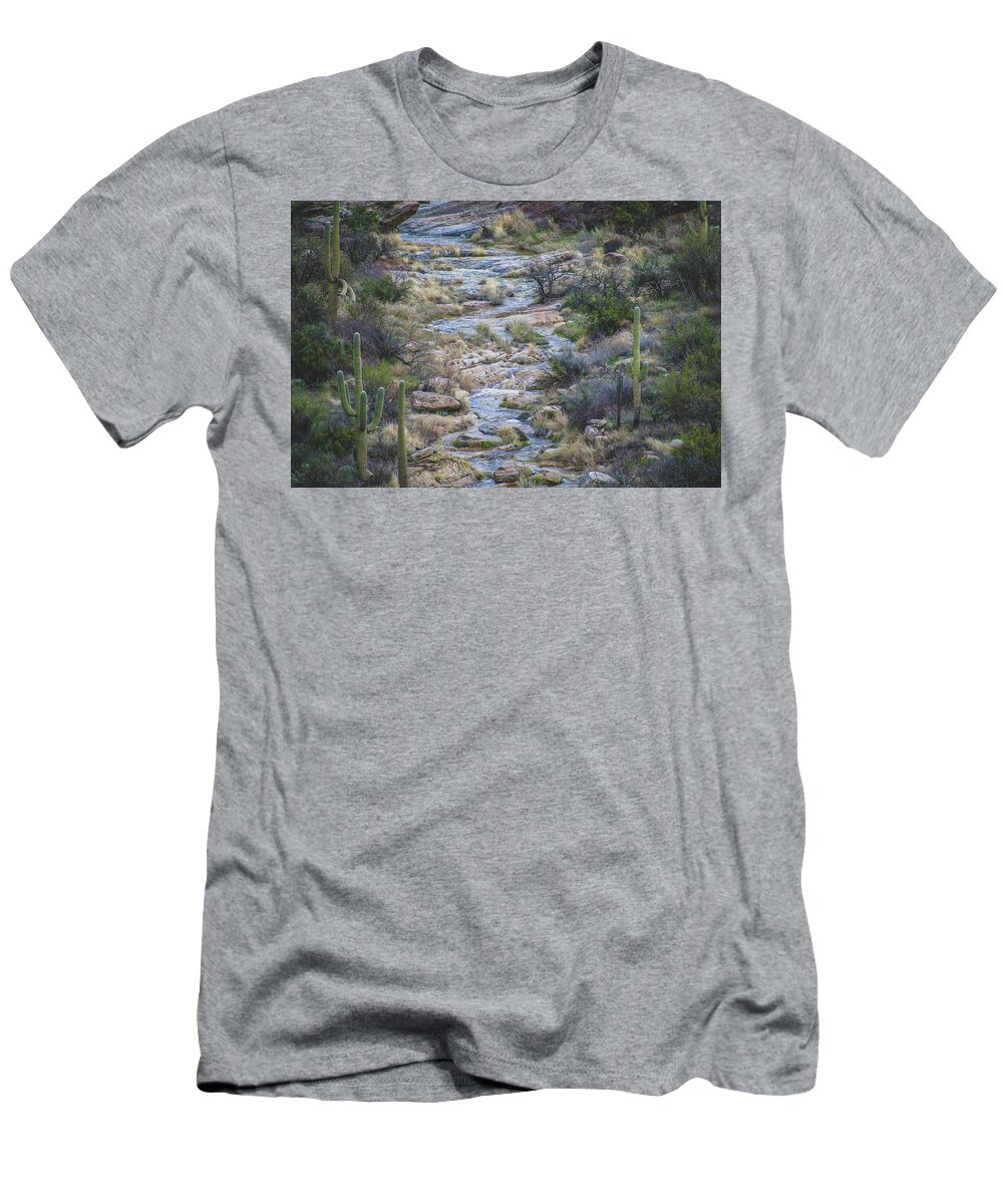 Stream T-Shirt featuring the photograph Stream in the Desert by Melisa Elliott