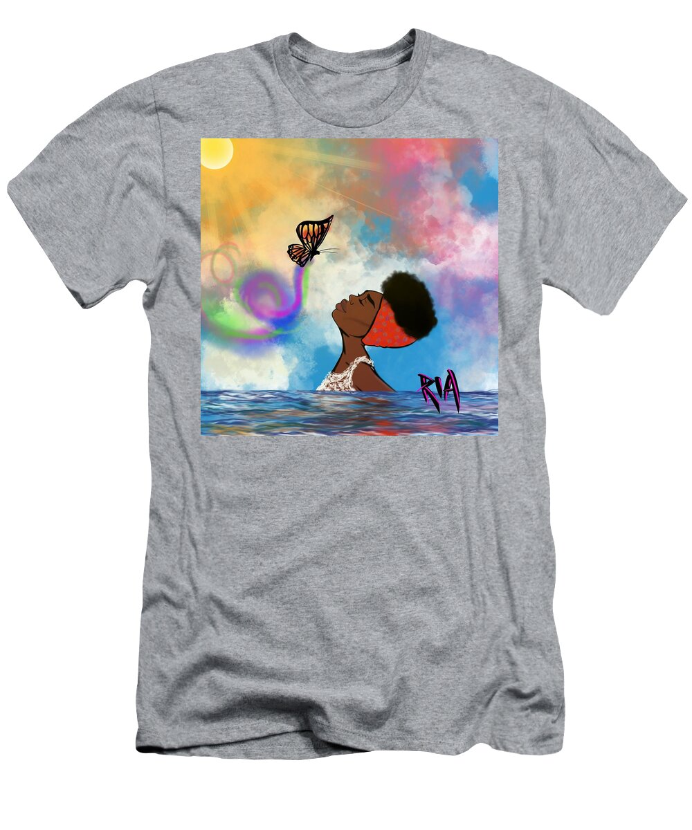 Baptism T-Shirt featuring the painting Strip off the old personality by Artist RiA