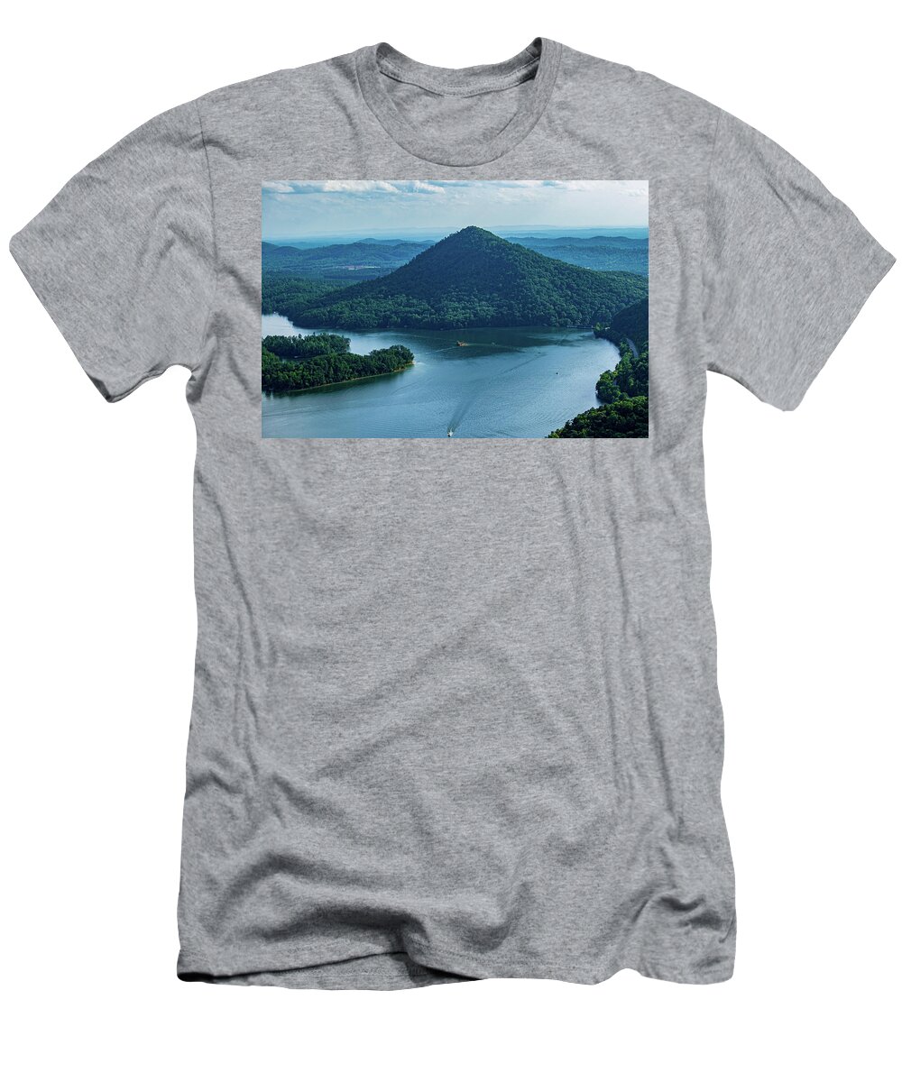 Sugarloaf Mountain T-Shirt featuring the photograph Sugarloaf Mountain and Parksville Lake by Mary Ann Artz
