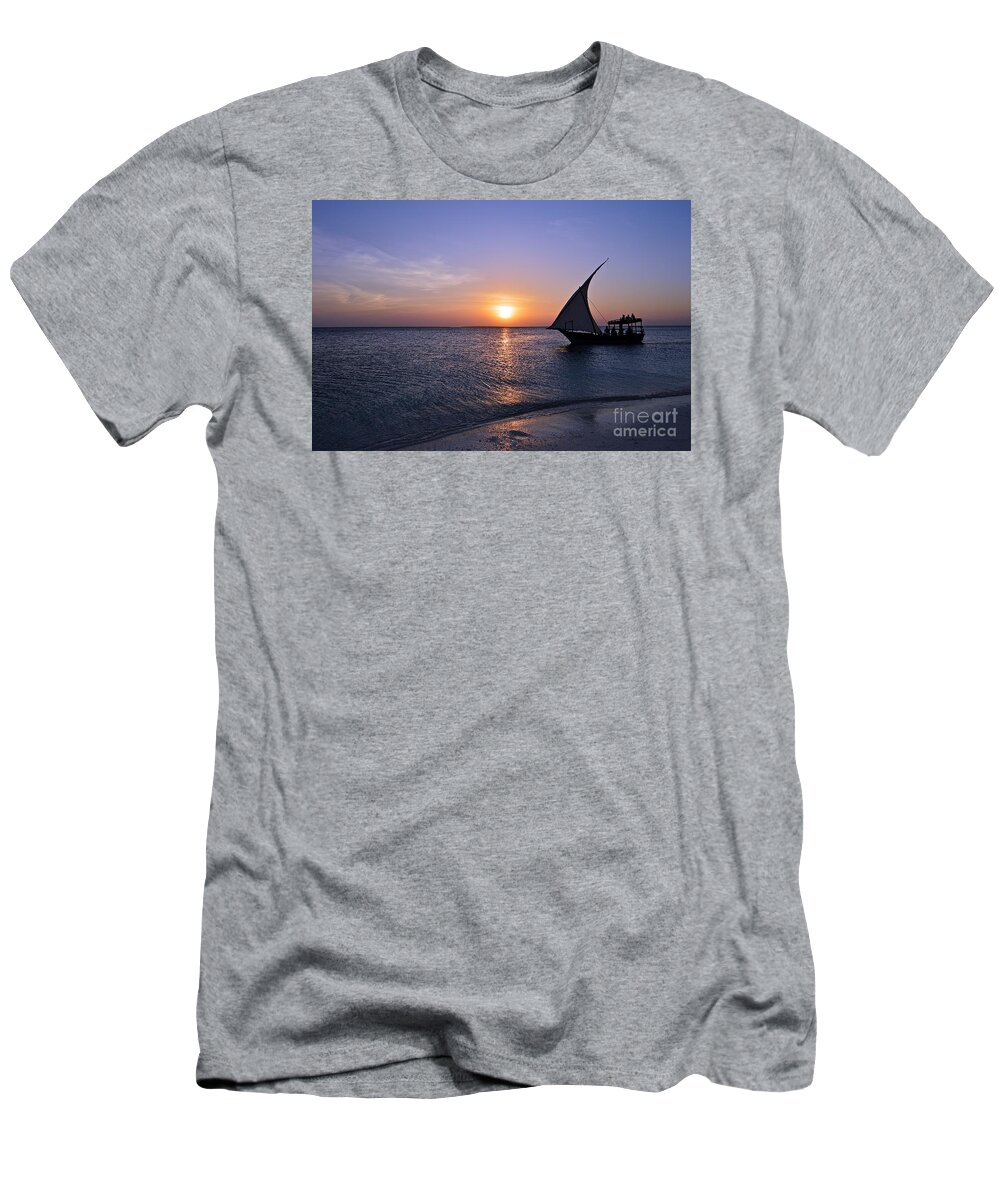 Sunset T-Shirt featuring the photograph Sunset at Zanzibar by Thomas Schroeder