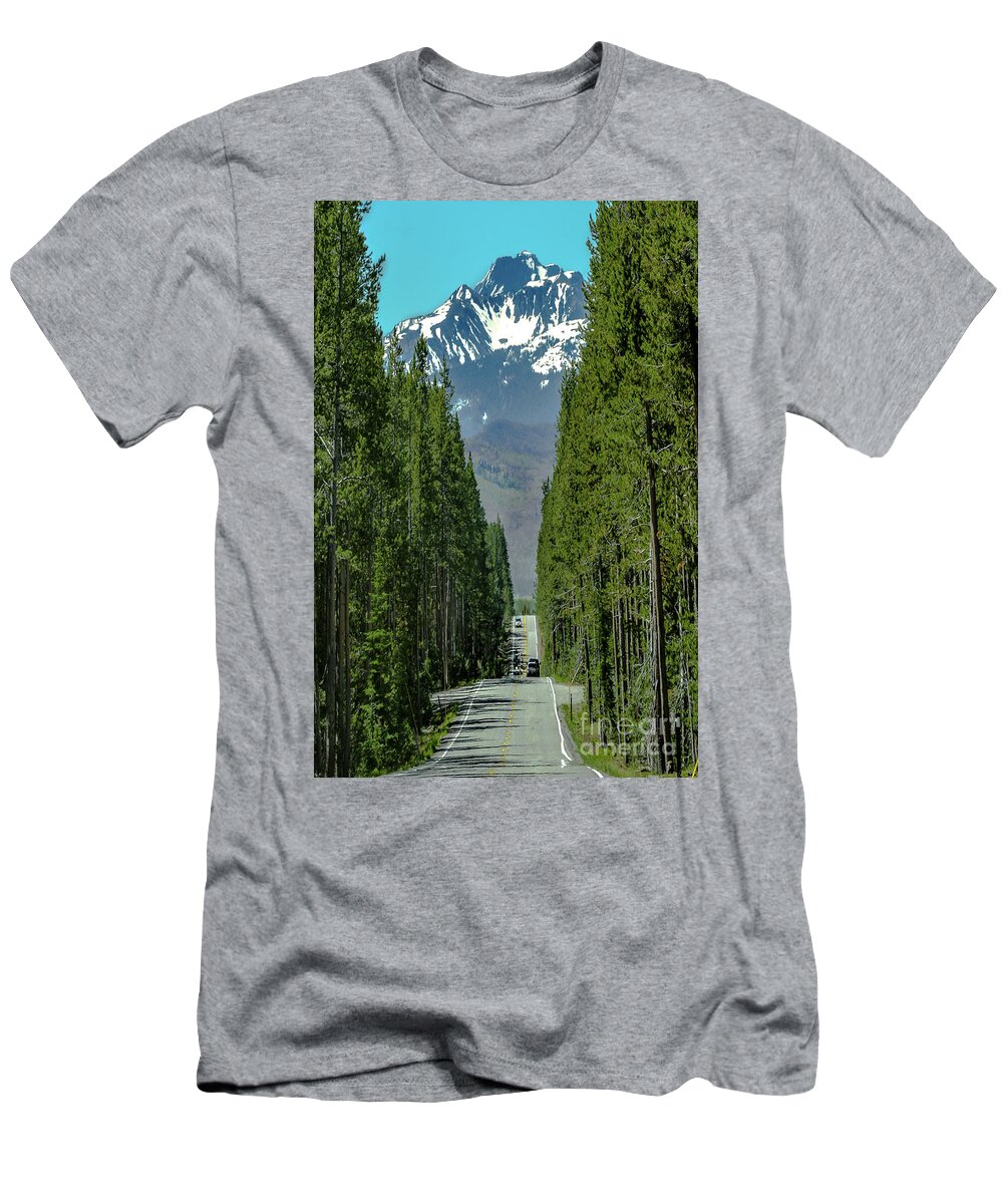 Yellowstone National Park T-Shirt featuring the photograph Tetons - First Glimpse by David Meznarich