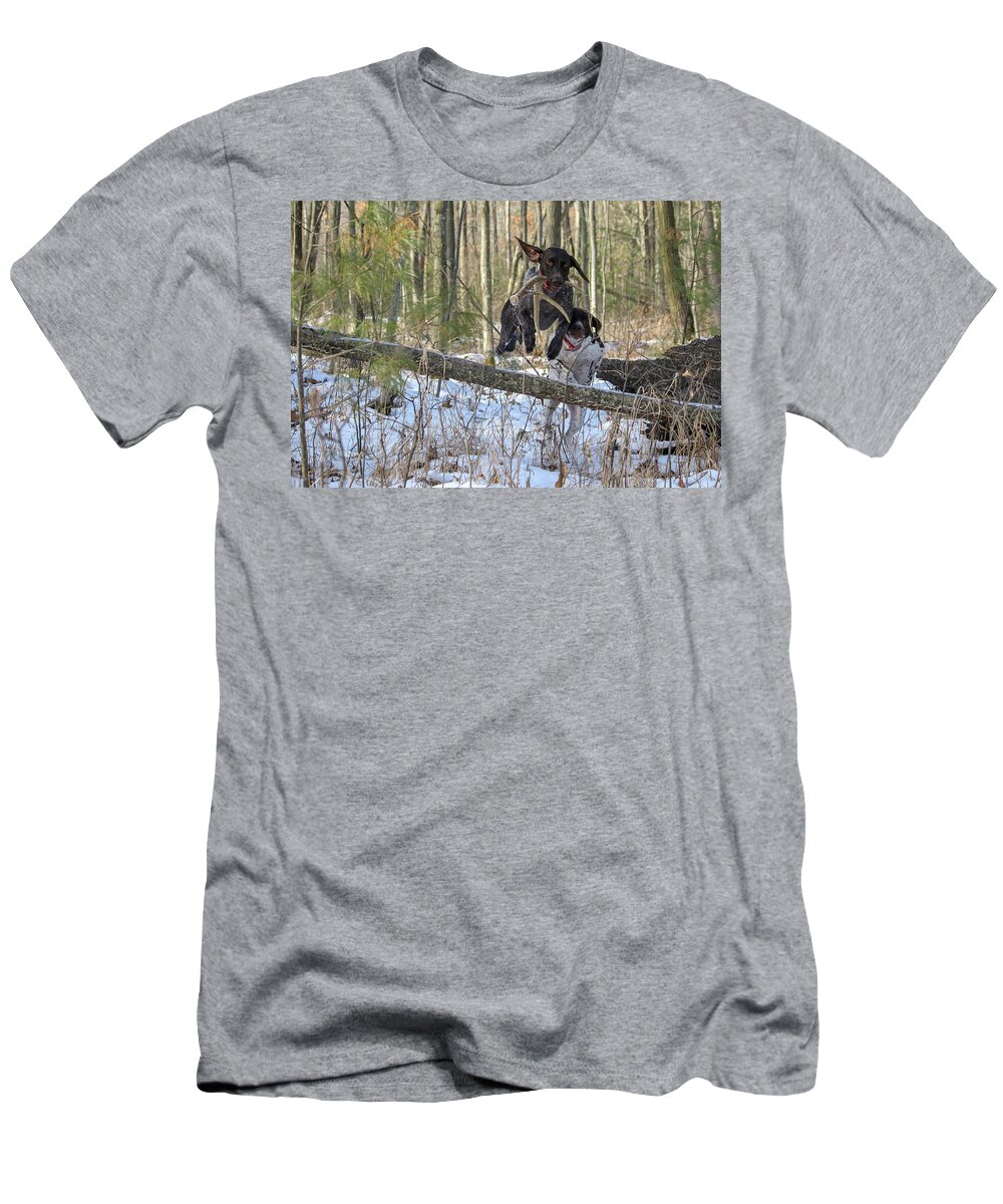 Gsp T-Shirt featuring the photograph The Chase is On by Brook Burling