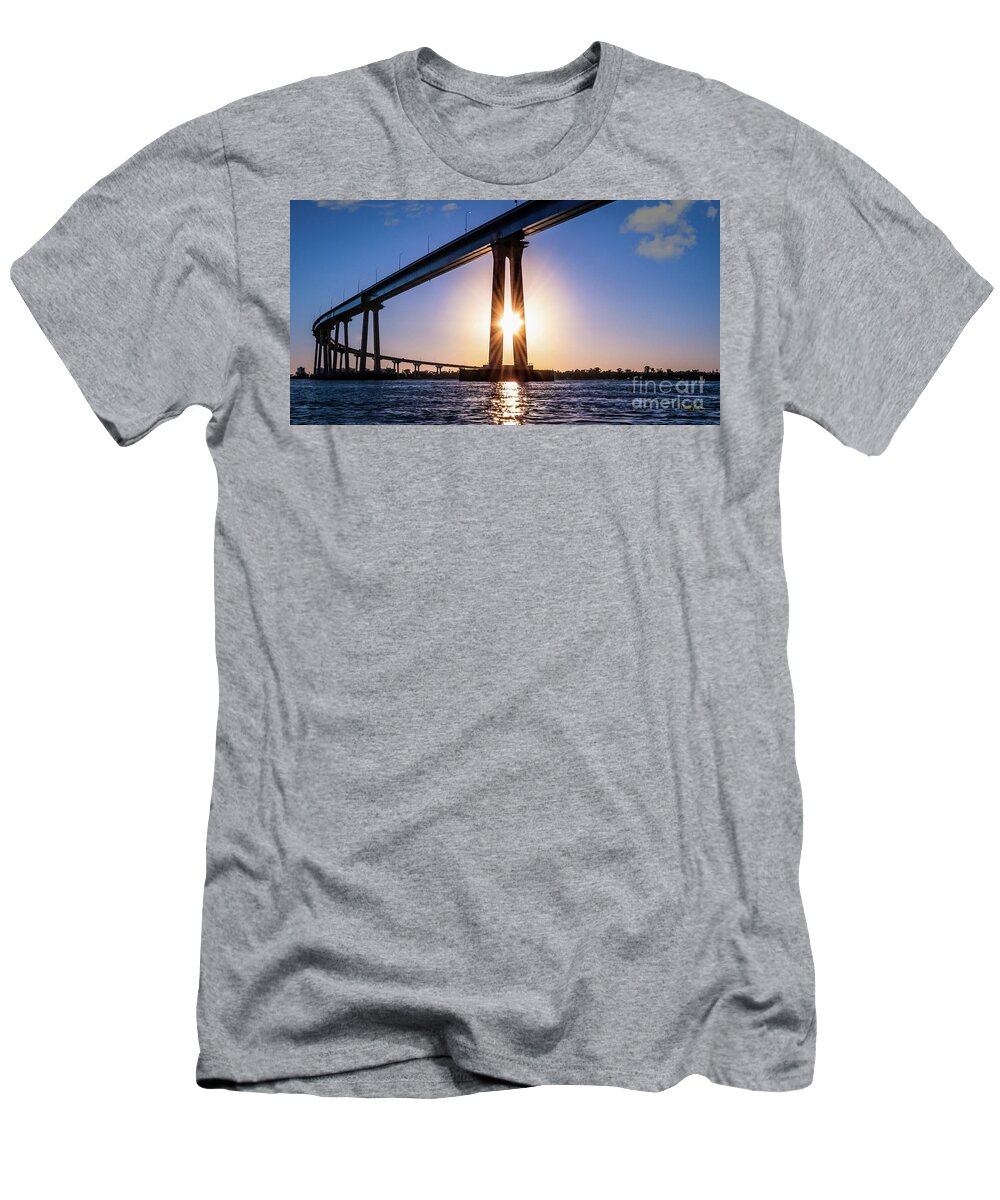 California T-Shirt featuring the photograph The Curving Beauty of San Diego Bay by David Levin