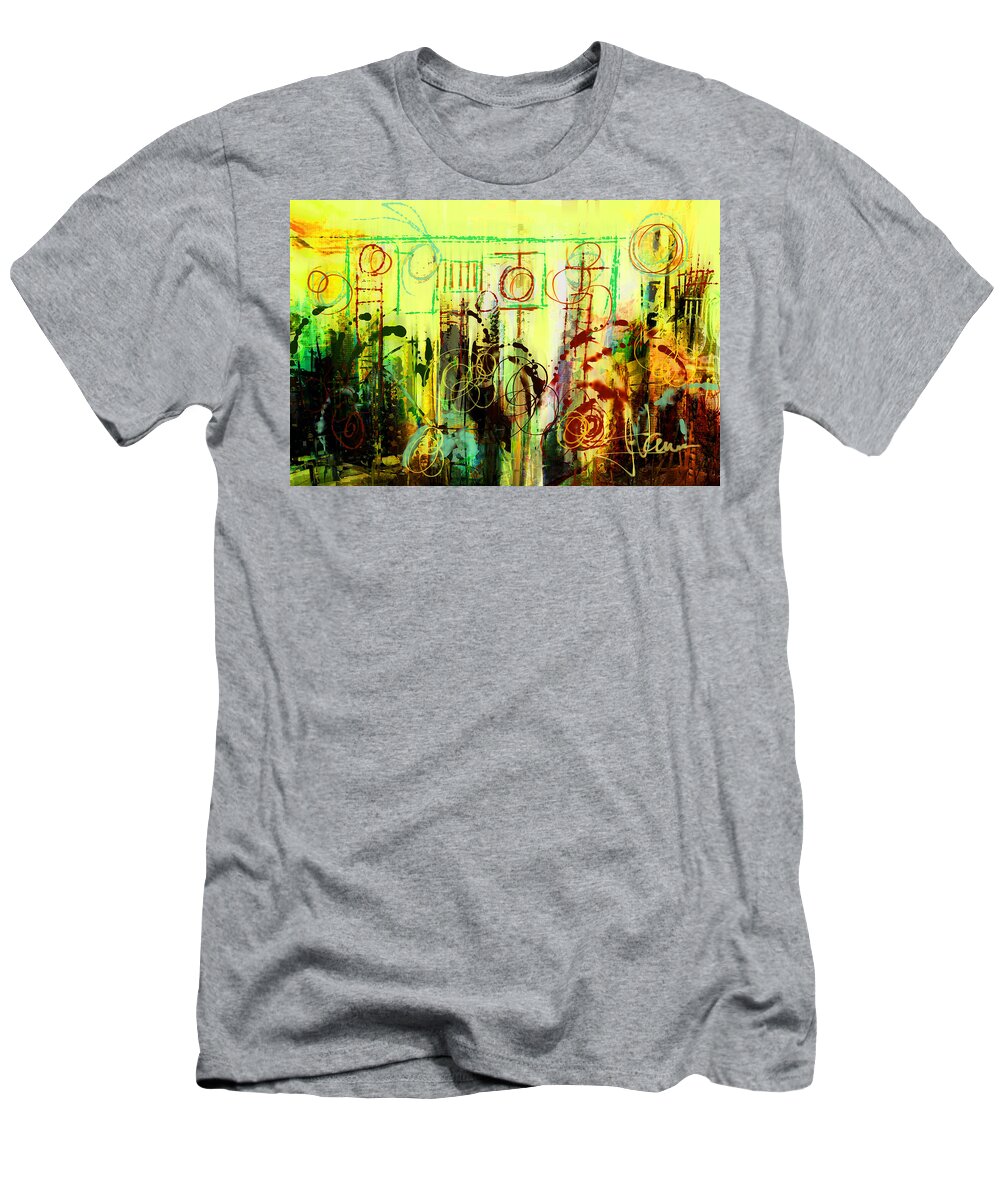 Abstract T-Shirt featuring the digital art The Garden by Jim Vance