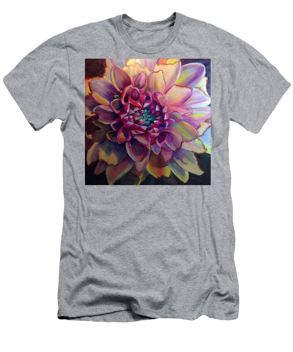 Floral T-Shirt featuring the painting The Guilty Culprit by Jan Chesler