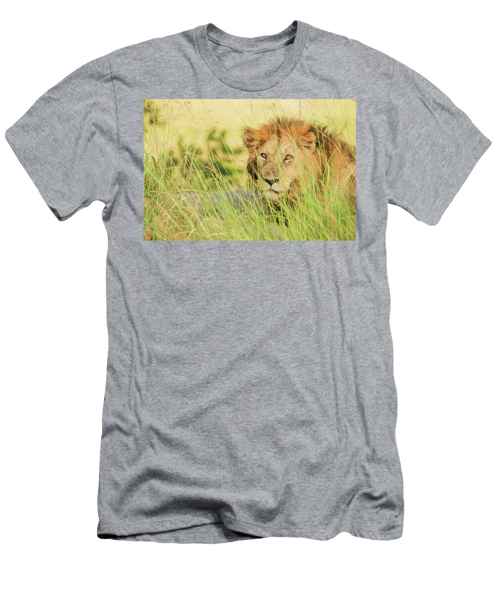 Lion T-Shirt featuring the photograph The King by Gaye Bentham