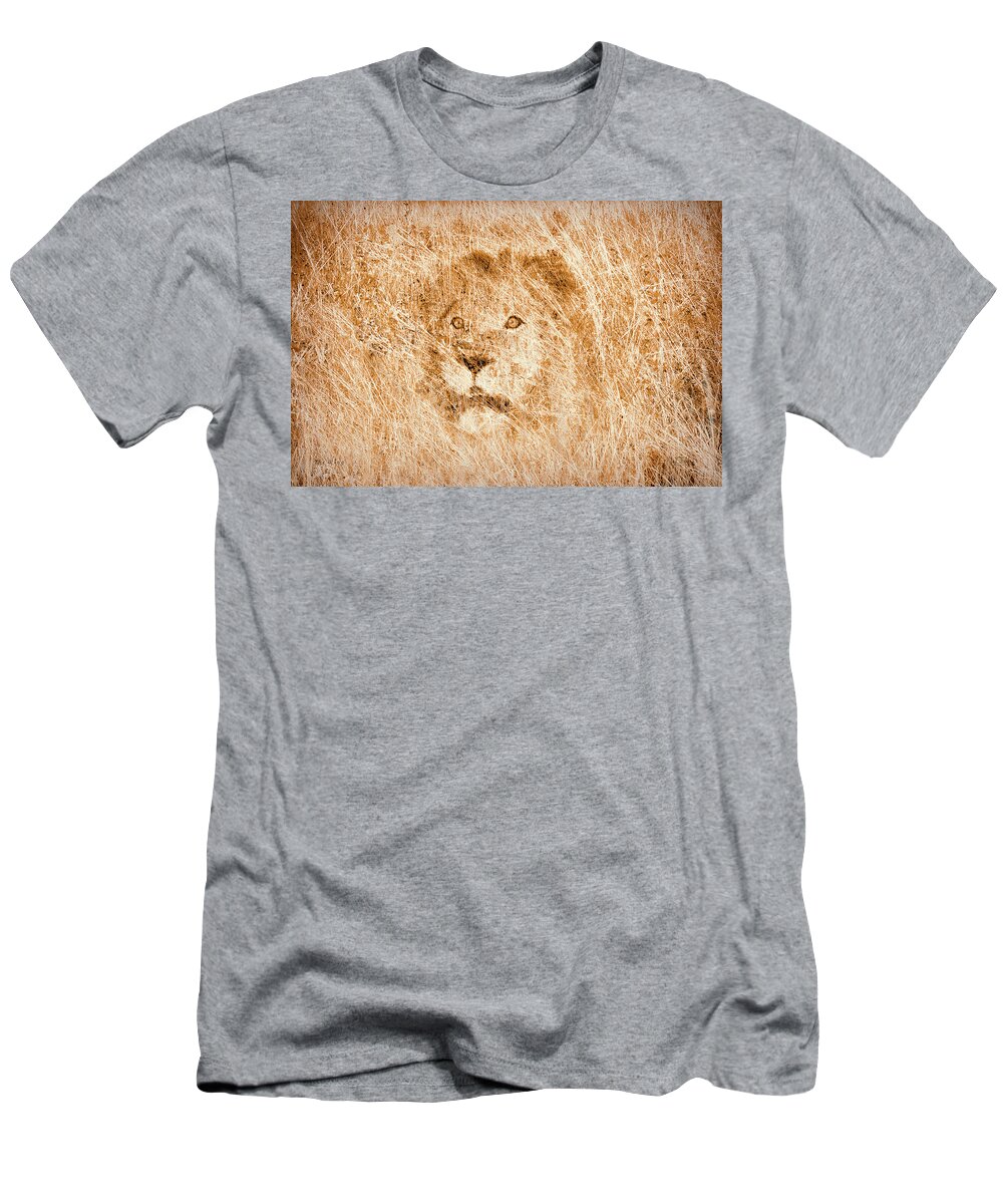 Lion T-Shirt featuring the digital art The King by Mark Allen