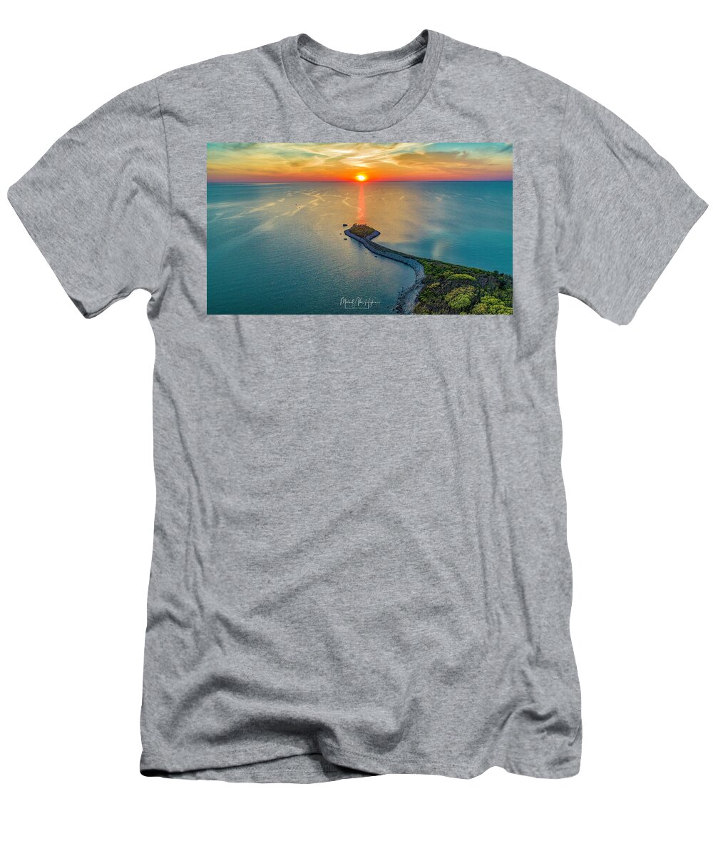 Falmouth T-Shirt featuring the photograph The Last Ray by Veterans Aerial Media LLC