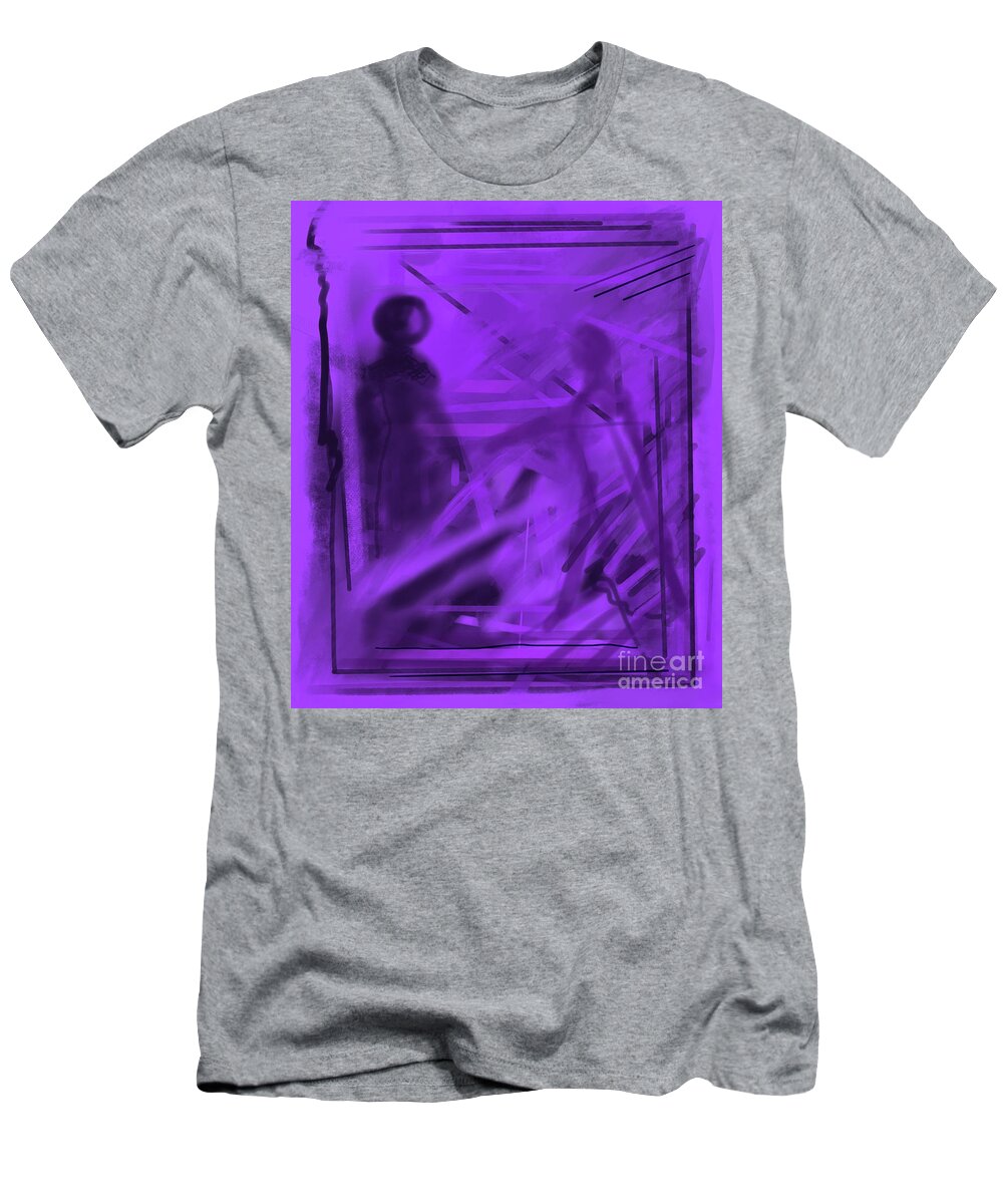 Mystery T-Shirt featuring the digital art The Mystery Outside My Window by Annette M Stevenson
