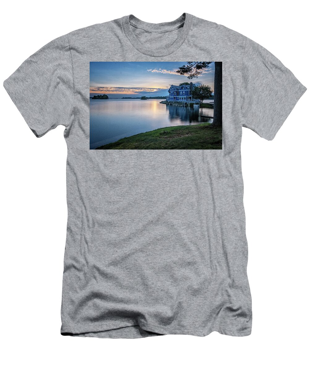 St Lawrence Seaway T-Shirt featuring the photograph The River At Dawn by Tom Singleton