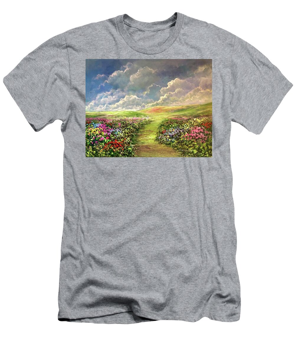 Transcend T-Shirt featuring the painting Transcends to Dreams by Rand Burns