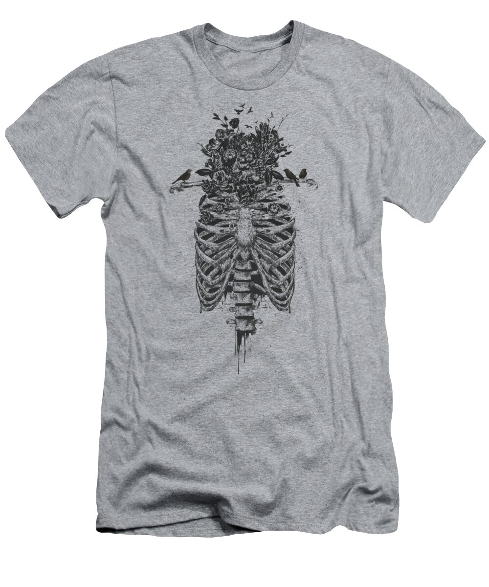 Skeleton T-Shirt featuring the drawing Tree of life by Balazs Solti