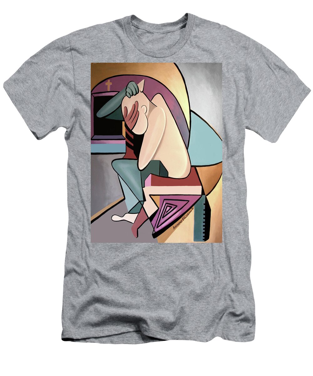 Cubism T-Shirt featuring the painting True Confessions by Anthony Falbo