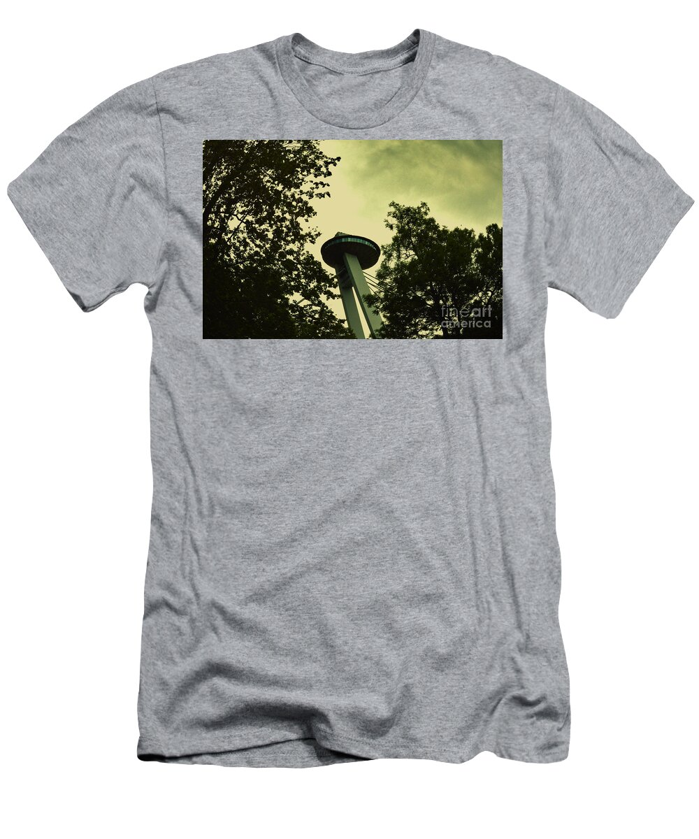 Ufo T-Shirt featuring the photograph UFO in a vortex above Bratislava by Yavor Mihaylov