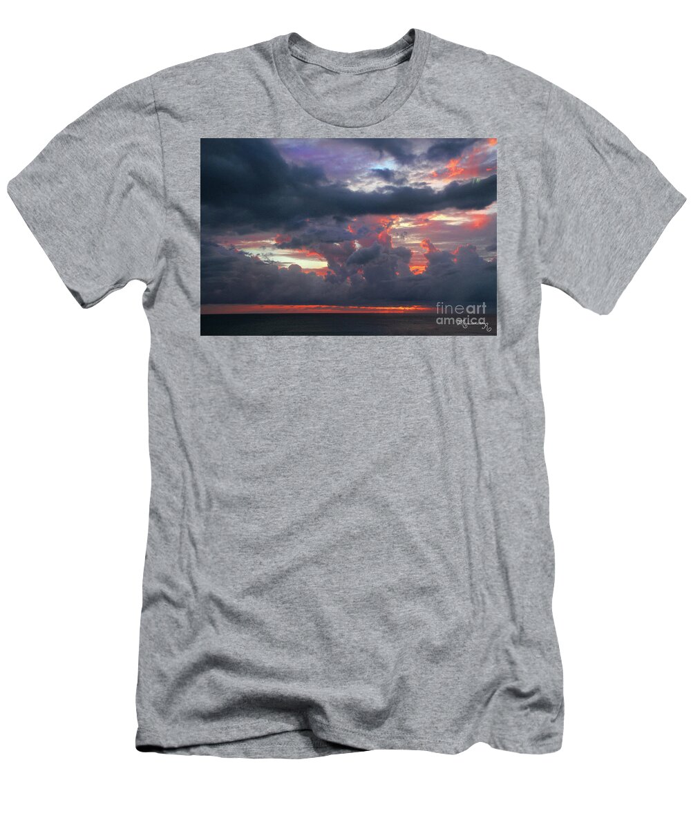Sunset T-Shirt featuring the photograph Unstable Weather by Mariarosa Rockefeller