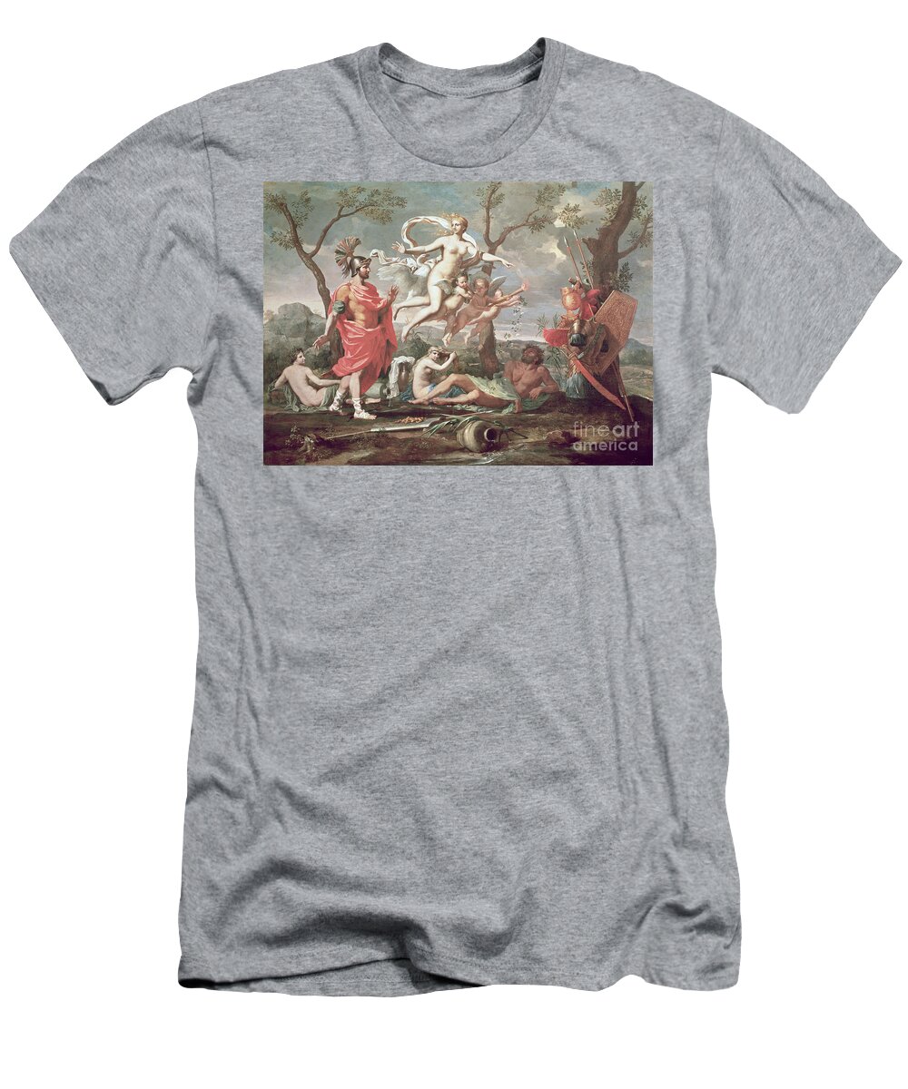 Armour T-Shirt featuring the painting Venus Arming Aeneas, 1639 by Nicolas Poussin
