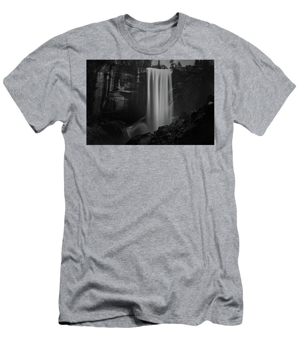 Black And White T-Shirt featuring the photograph Vernal Falls, Yosemite National Park, California by Julieta Belmont