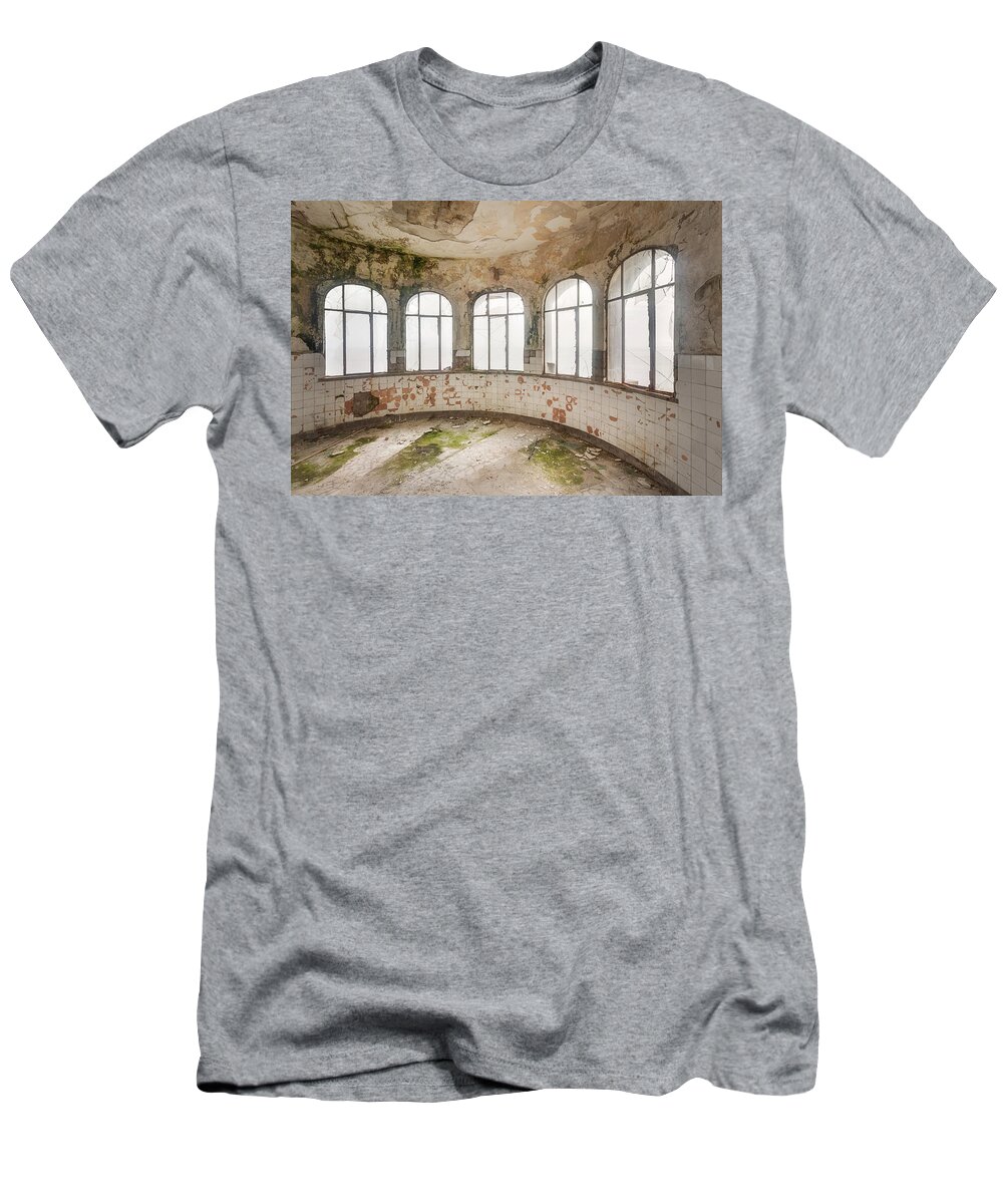 Abandoned T-Shirt featuring the photograph View at the Sea by Roman Robroek