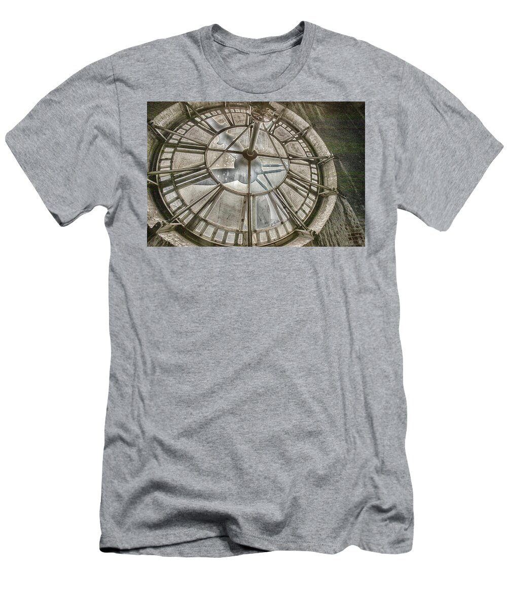 Antique T-Shirt featuring the photograph Vintage clock tower works by Karen Foley