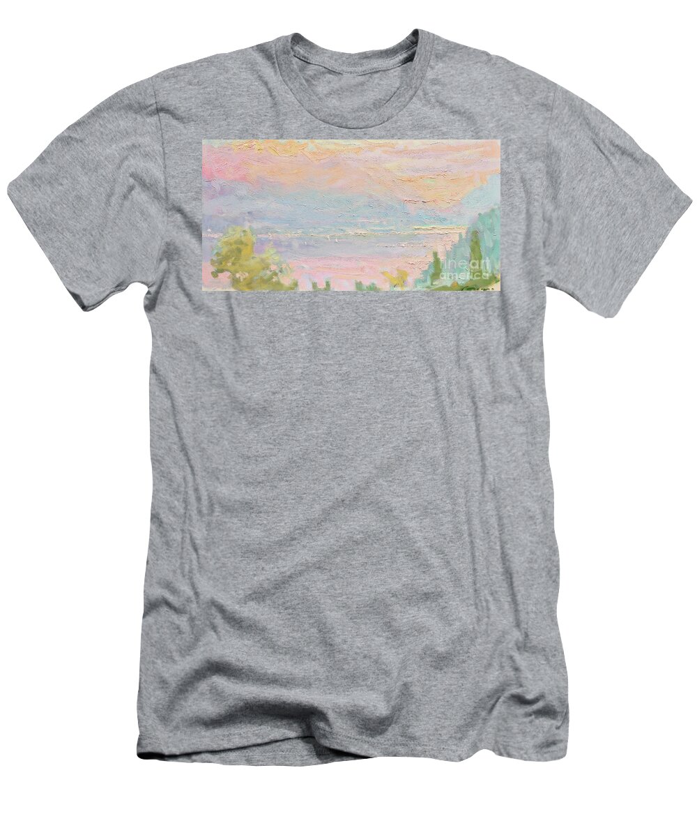 Fresia T-Shirt featuring the painting Warm December Skies by Jerry Fresia