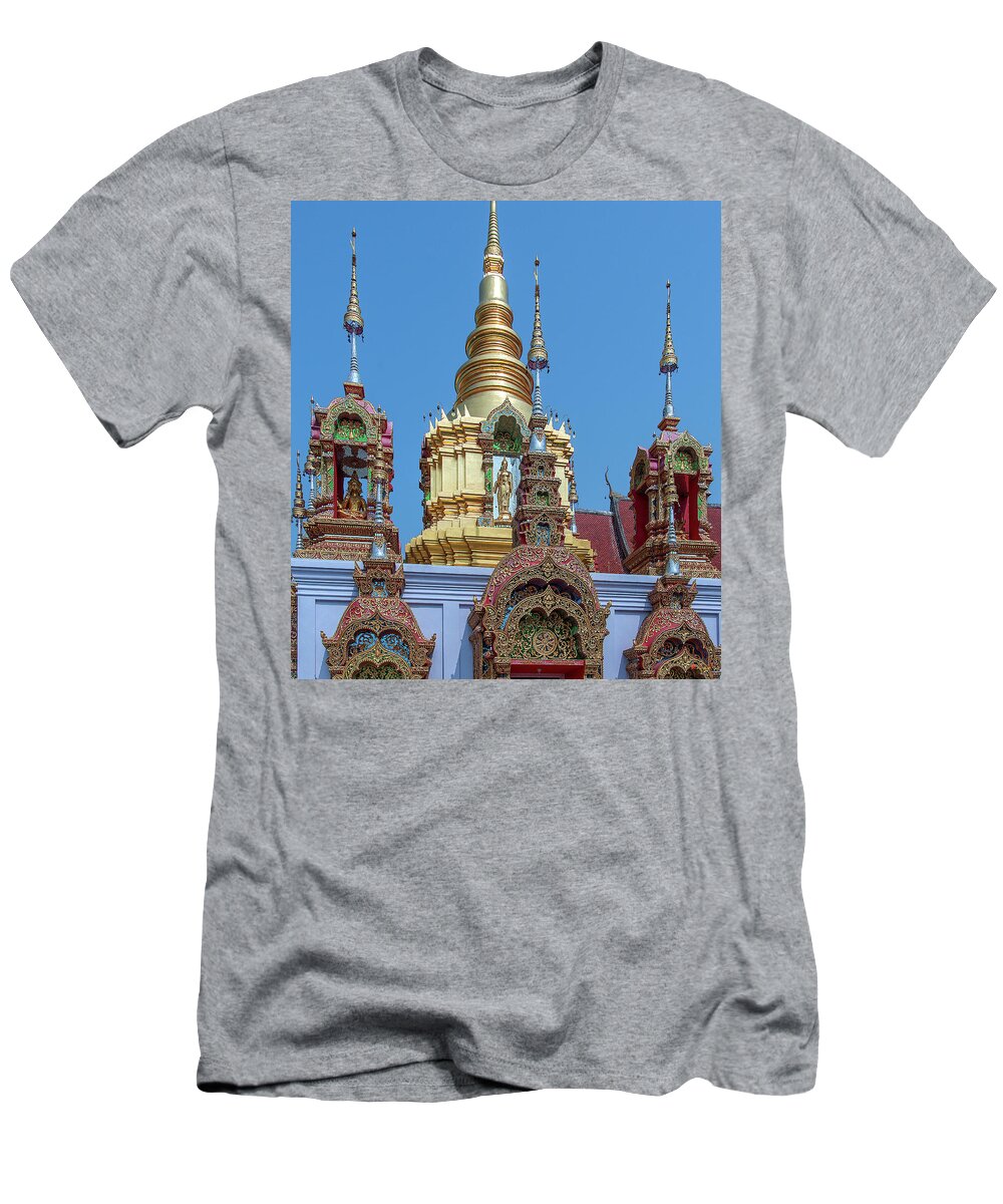 Scenic T-Shirt featuring the photograph Wat Ban Kong Phra That Chedi Brahma and Buddha Images DTHLU0501 by Gerry Gantt
