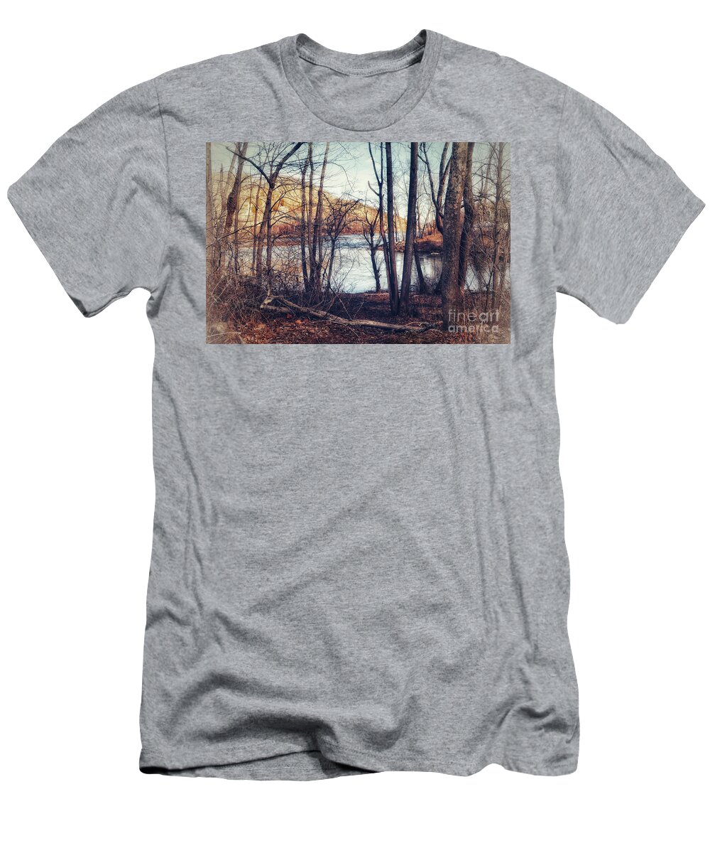 The New River T-Shirt featuring the photograph Watching The River by Kerri Farley