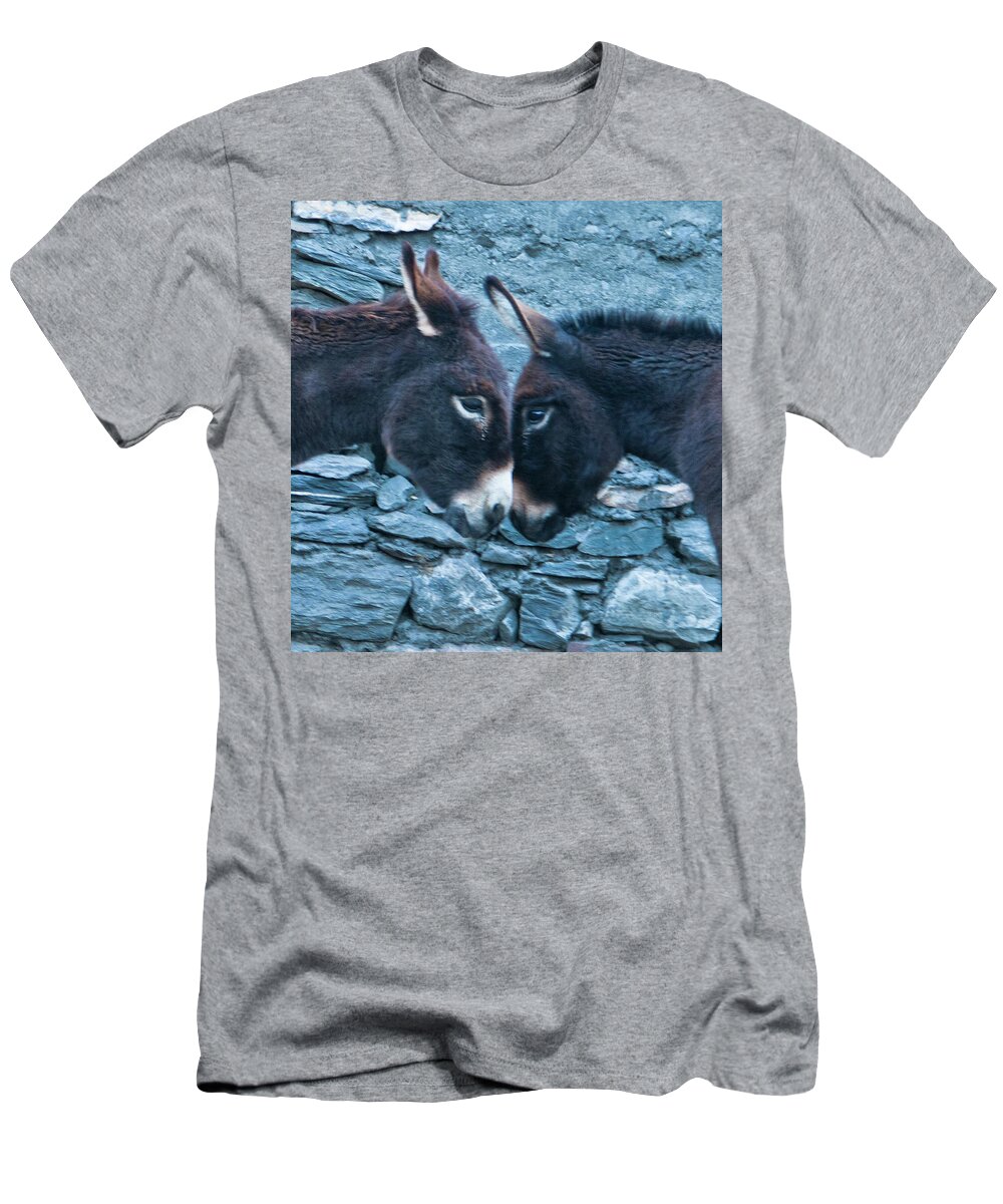 Burro T-Shirt featuring the photograph Eye To Eye, Nose To Nose, Heart To Heart by Leslie Struxness