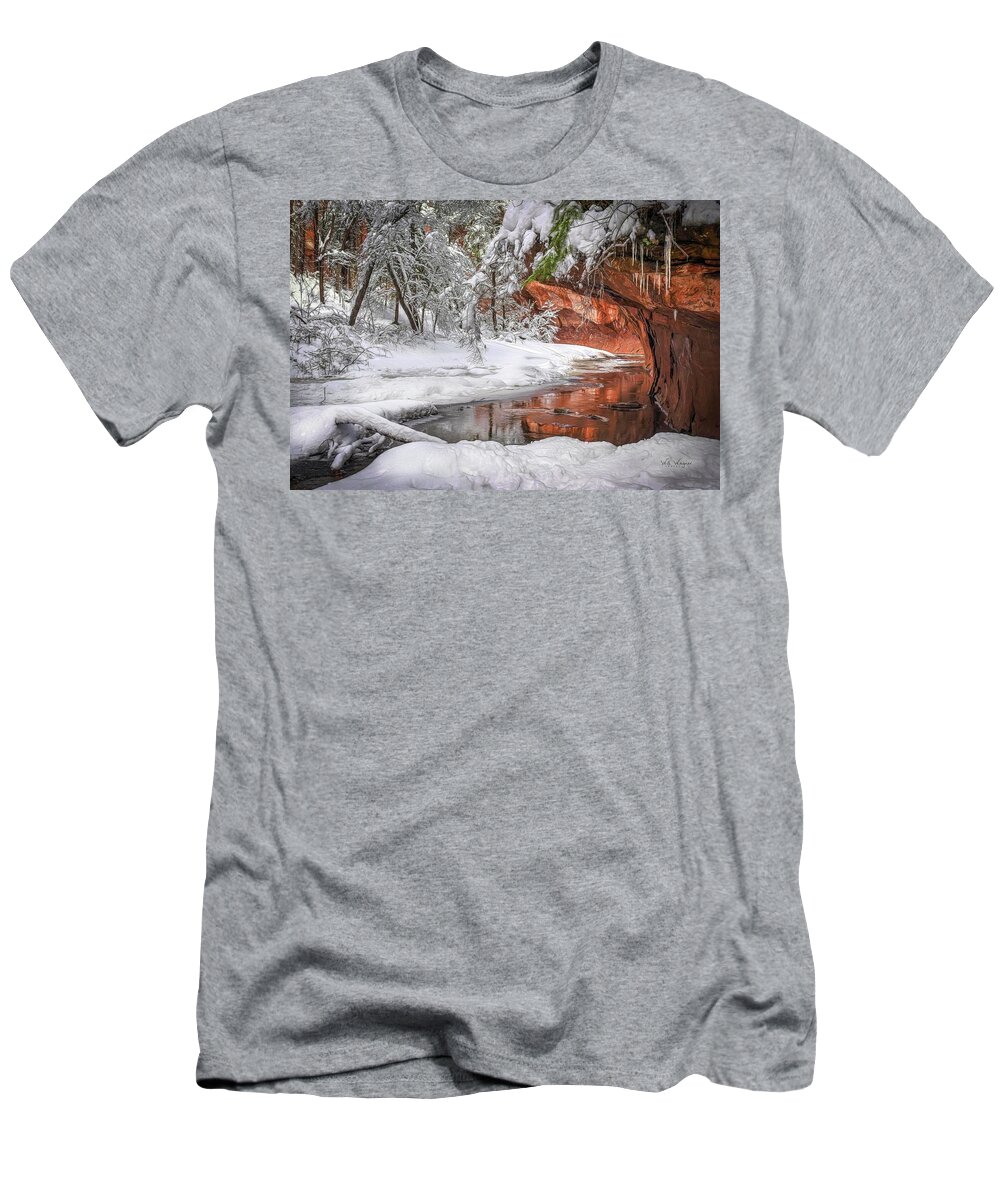 Sedona T-Shirt featuring the photograph West Fork in Winter by Will Wagner