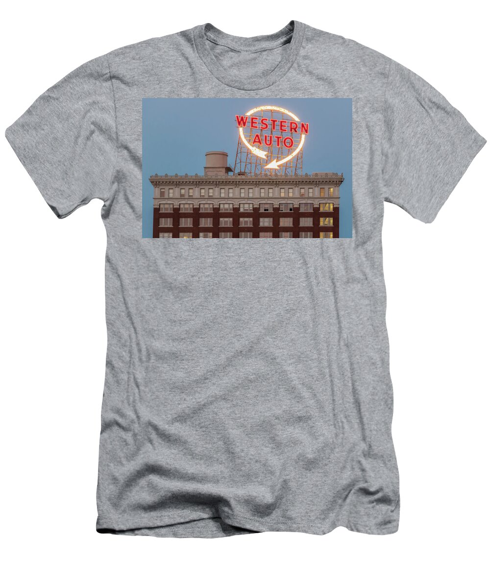 Sign T-Shirt featuring the photograph Western Auto Sign by Allin Sorenson