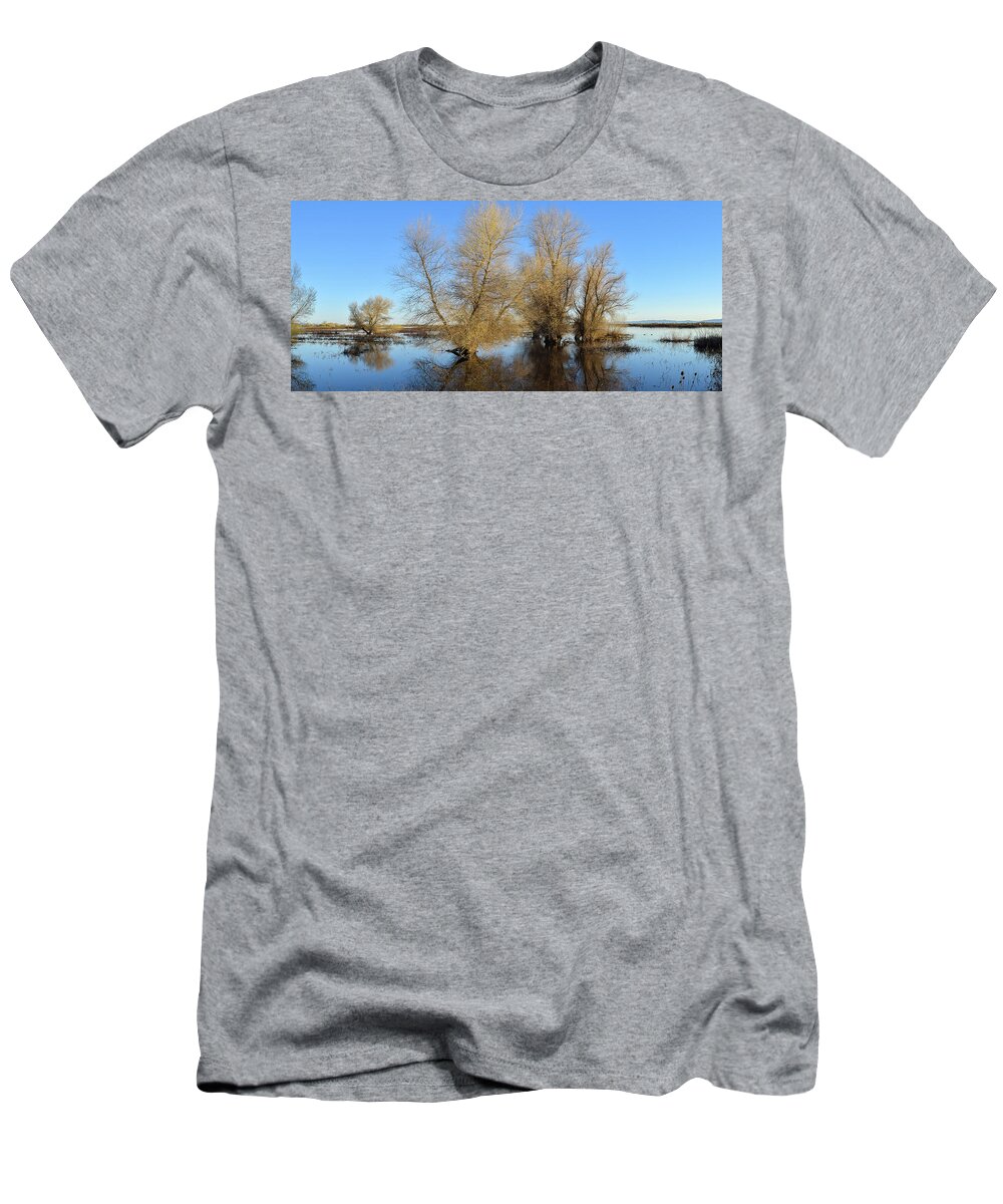 Wetlands T-Shirt featuring the photograph Wetland Story by Alan C Wade