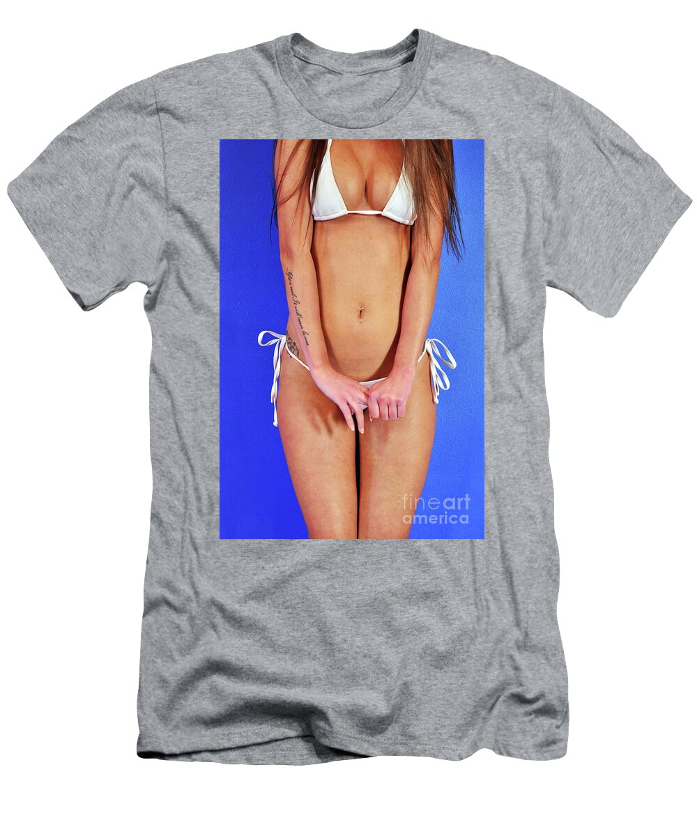 Bikini T-Shirt featuring the photograph White Bikini by La Dolce Vita