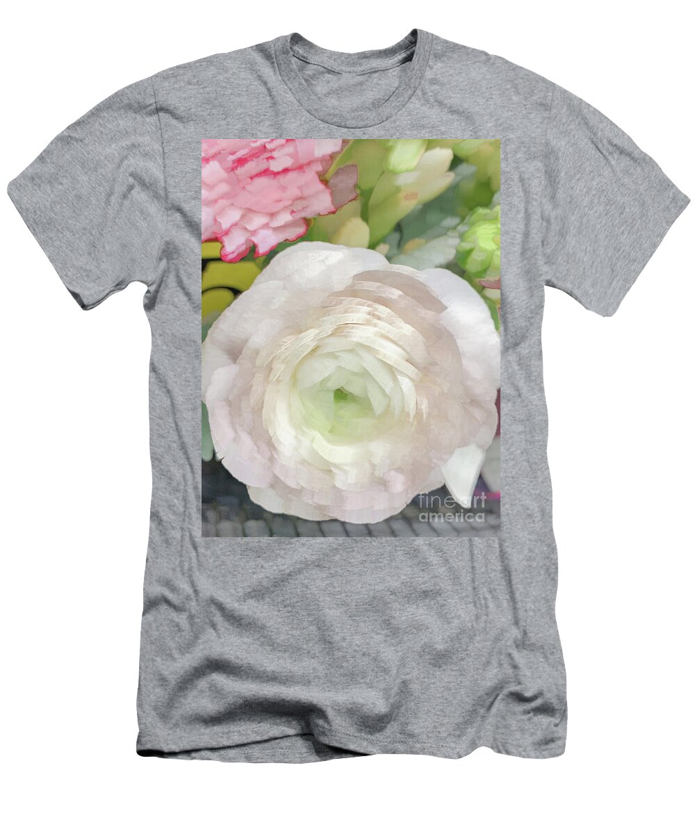 Abstract T-Shirt featuring the photograph White rose pastel by Phillip Rubino