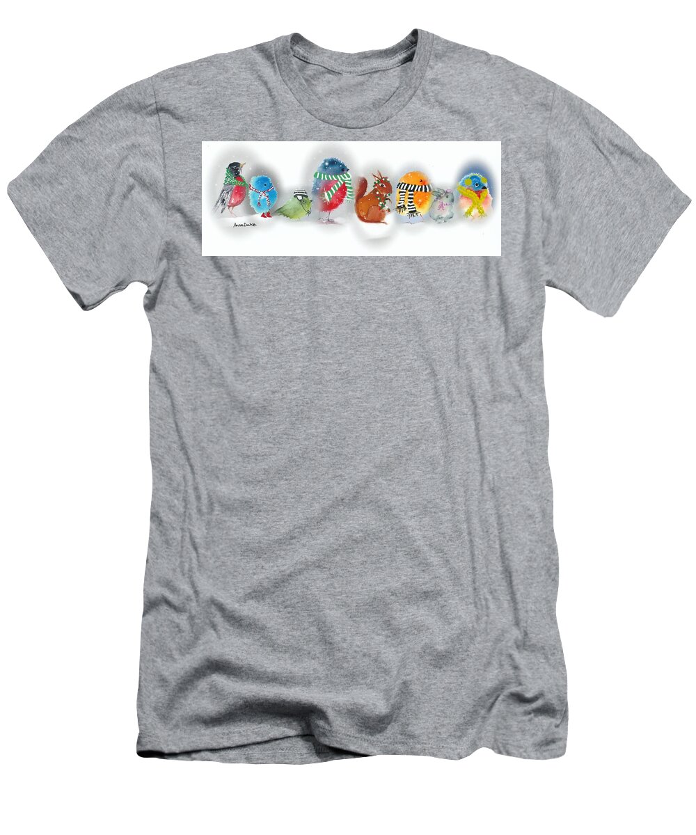 Animals T-Shirt featuring the painting Winter Walk by Anne Duke
